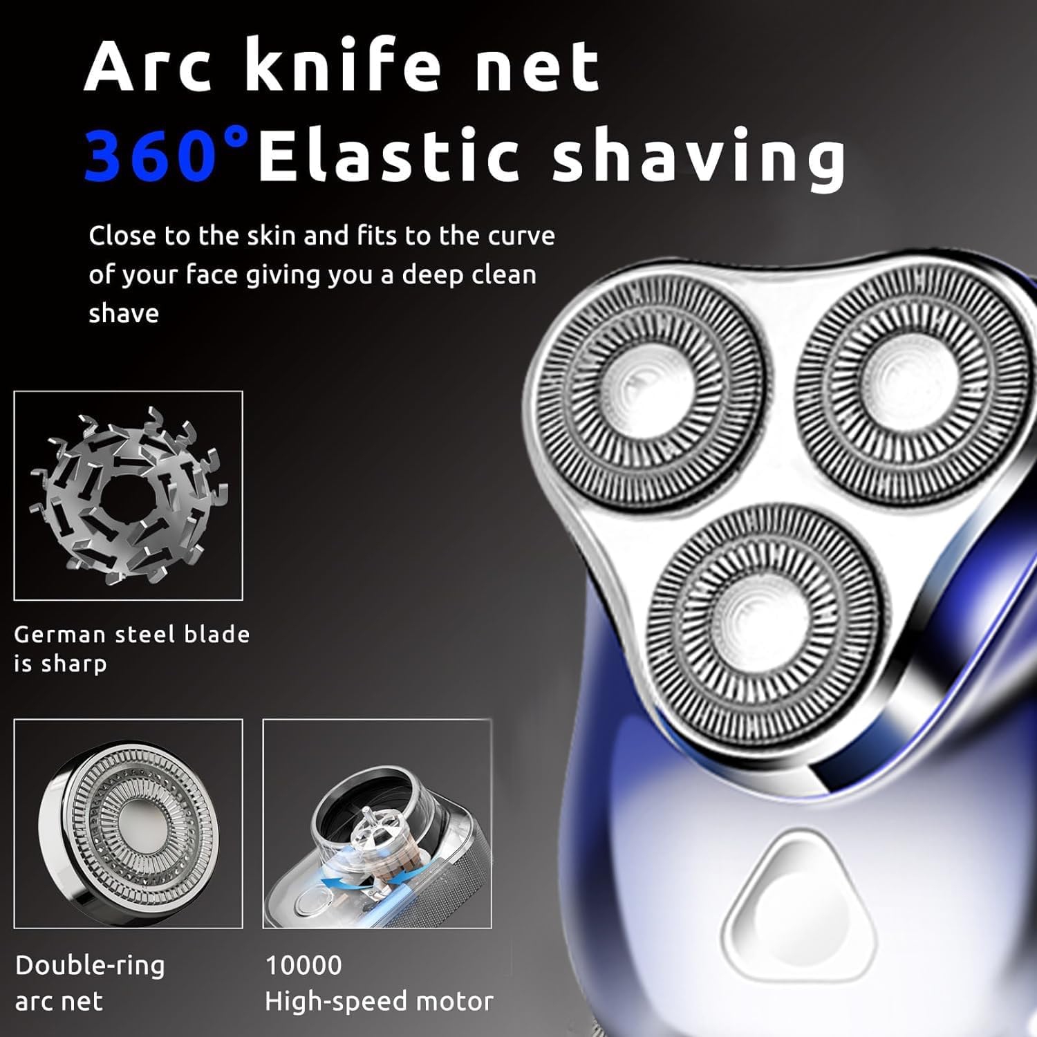 Electric Mini Shaver, Portable Electric Shaver, Men's Powerful Mini Shaver, USB Rechargeable Washable, Lightweight, Suitable for Travel, Office, etc.