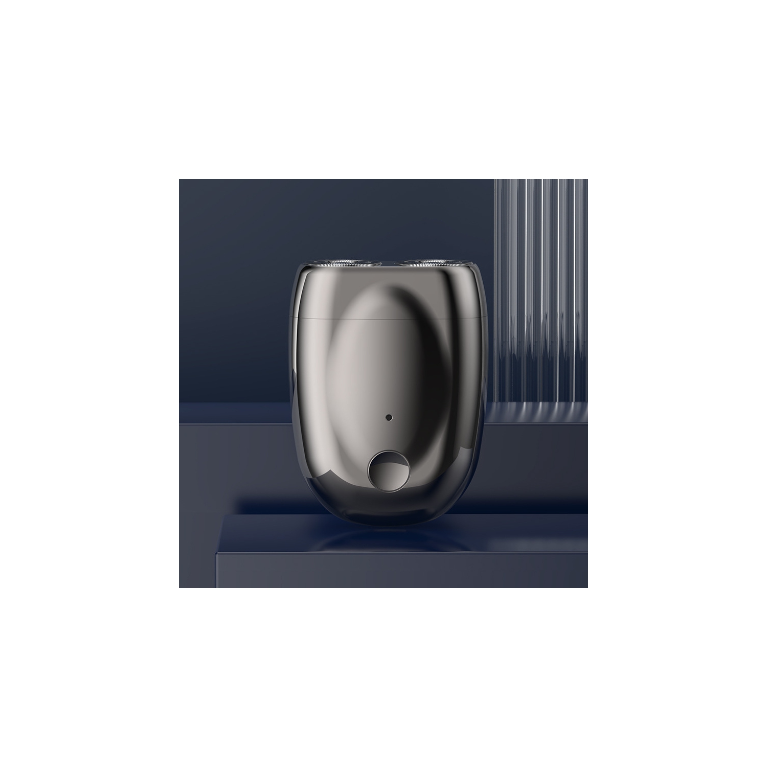 Rasoir électrique portatif rechargeable double tête Mini rasoir électrique pour hommes - Noir argenté