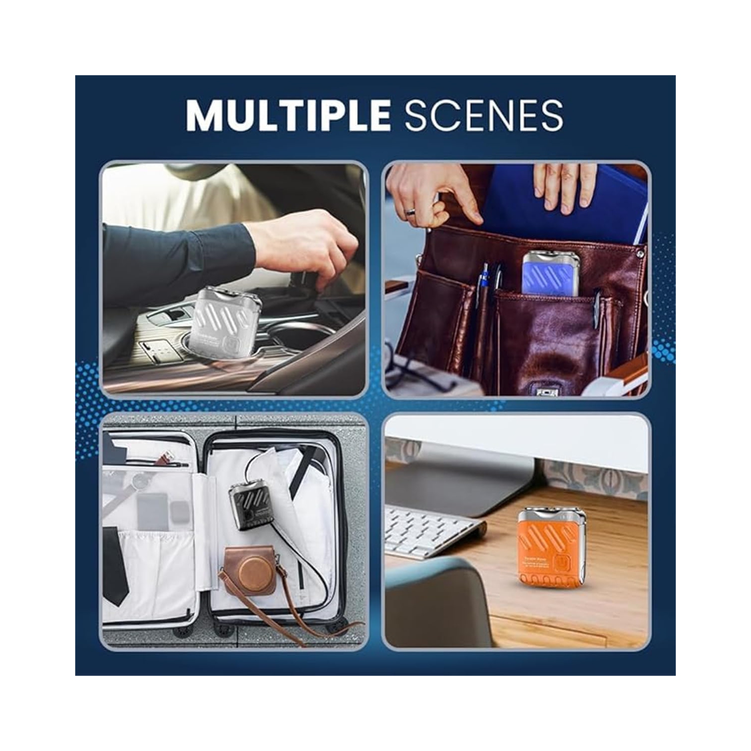 Mini portable electric shaver, men's USB pocket shaver, waterproof rechargeable double head shaver, wet and dry electric shaver-blue