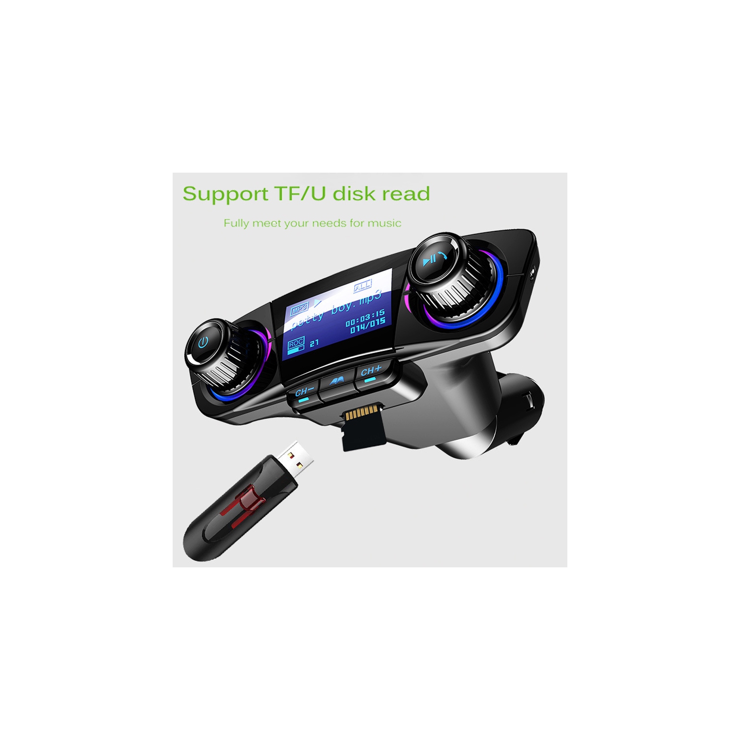 Universal Car Charger MP3 Player with Bluetooth USB Radio Audio Adapter