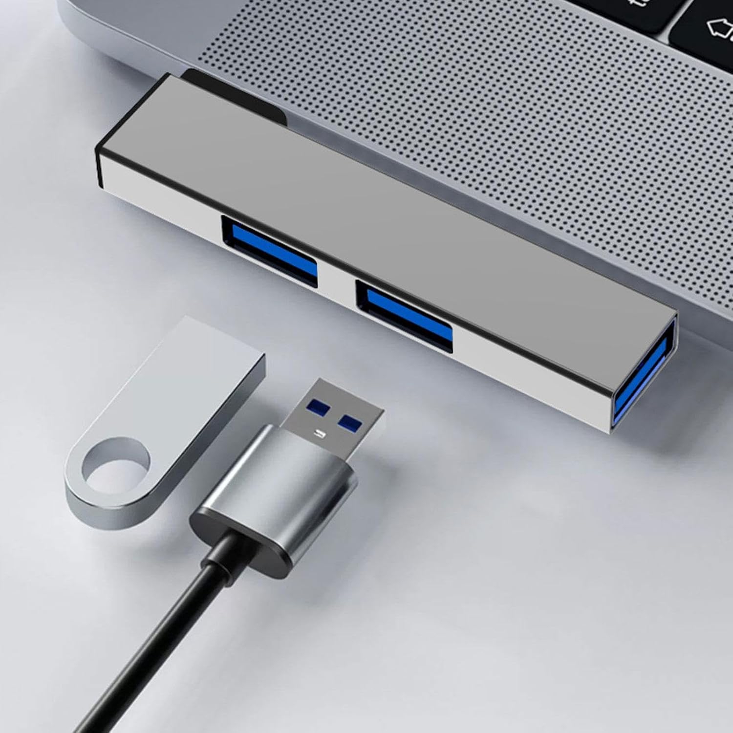 Laptop USB hub extender USB3.0 docking station splitter typec docking station direct plug-grey