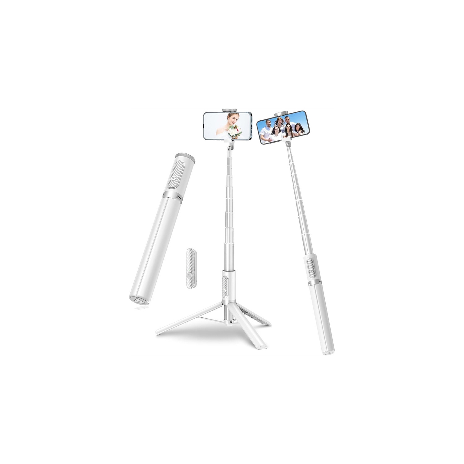 Trépied de voyage YOULIGHTS de 67&nbsp;po,Perche à égoportrait,Support de téléphone tout-en-1 avec télécommande sans fil intégrée,Léger et