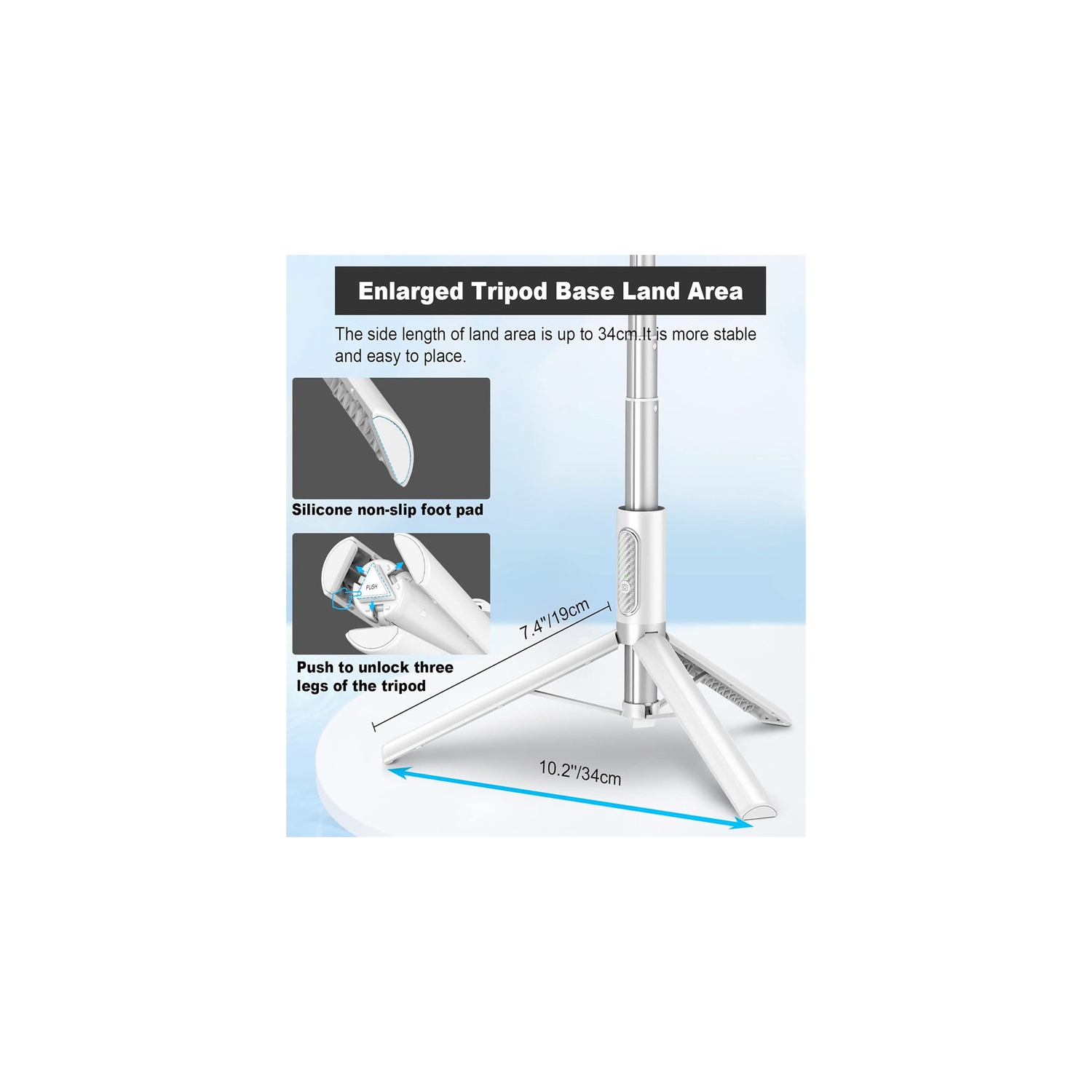 Trépied de voyage YOULIGHTS de 67 po,Perche à égoportrait,Support de téléphone tout-en-1 avec télécommande sans fil intégrée,Léger et