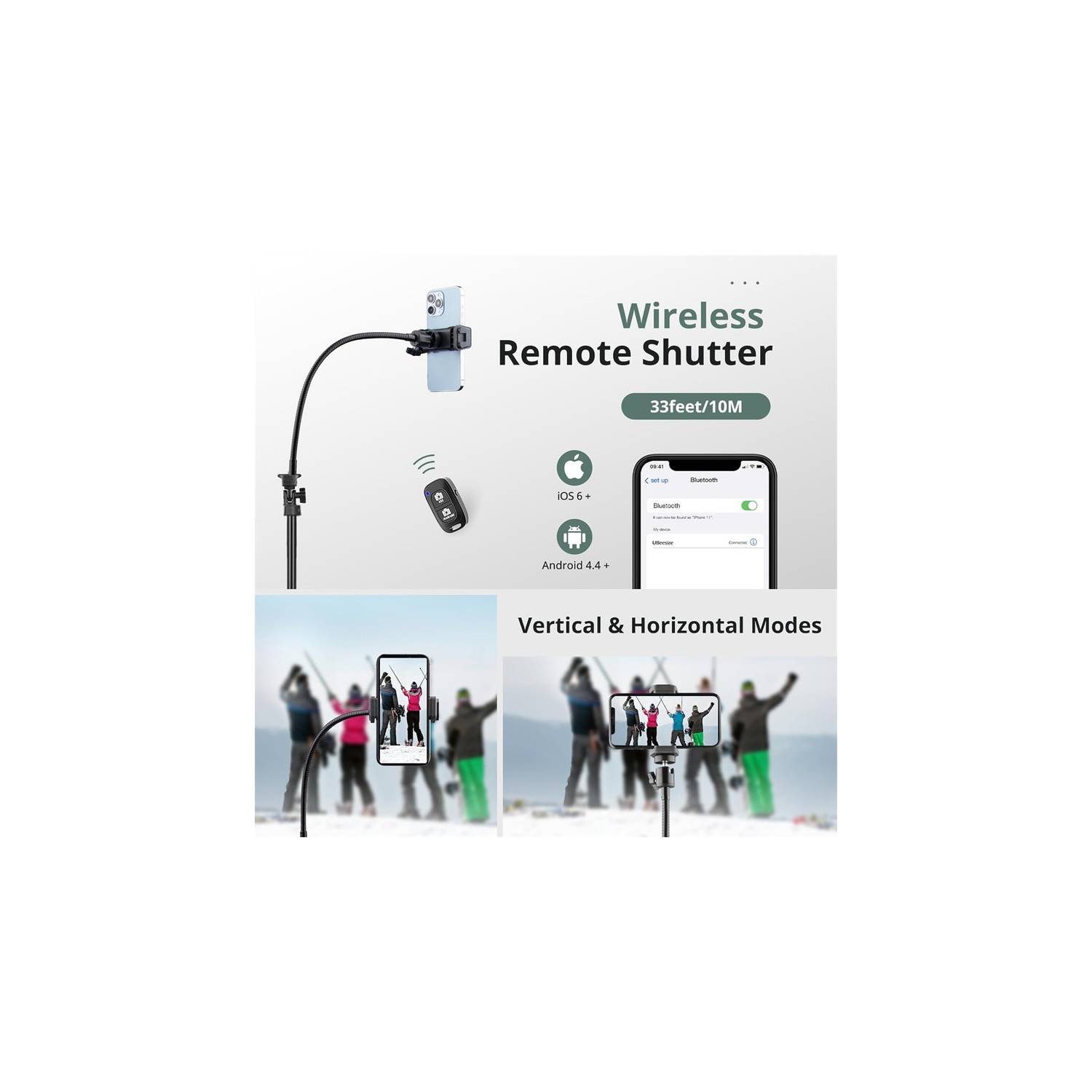 YOULIGHTS 92" Cell Phone Tripod, Selfie Stick Tripod with 16.5" Flexible Gooseneck, Overhead Phone Stand for Video Recording, Photography, Compatible