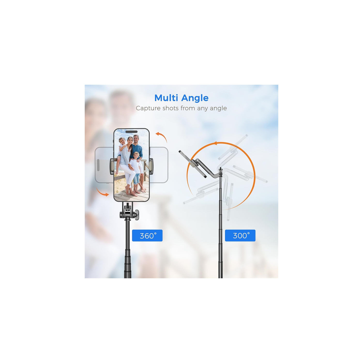 YOULIGHTS Selfie Stick Travel Tripod for Cell Phone with Remote Control and Phone Holder, Extendable Selfie Stick for iPhone, iPhone Tripod for Video