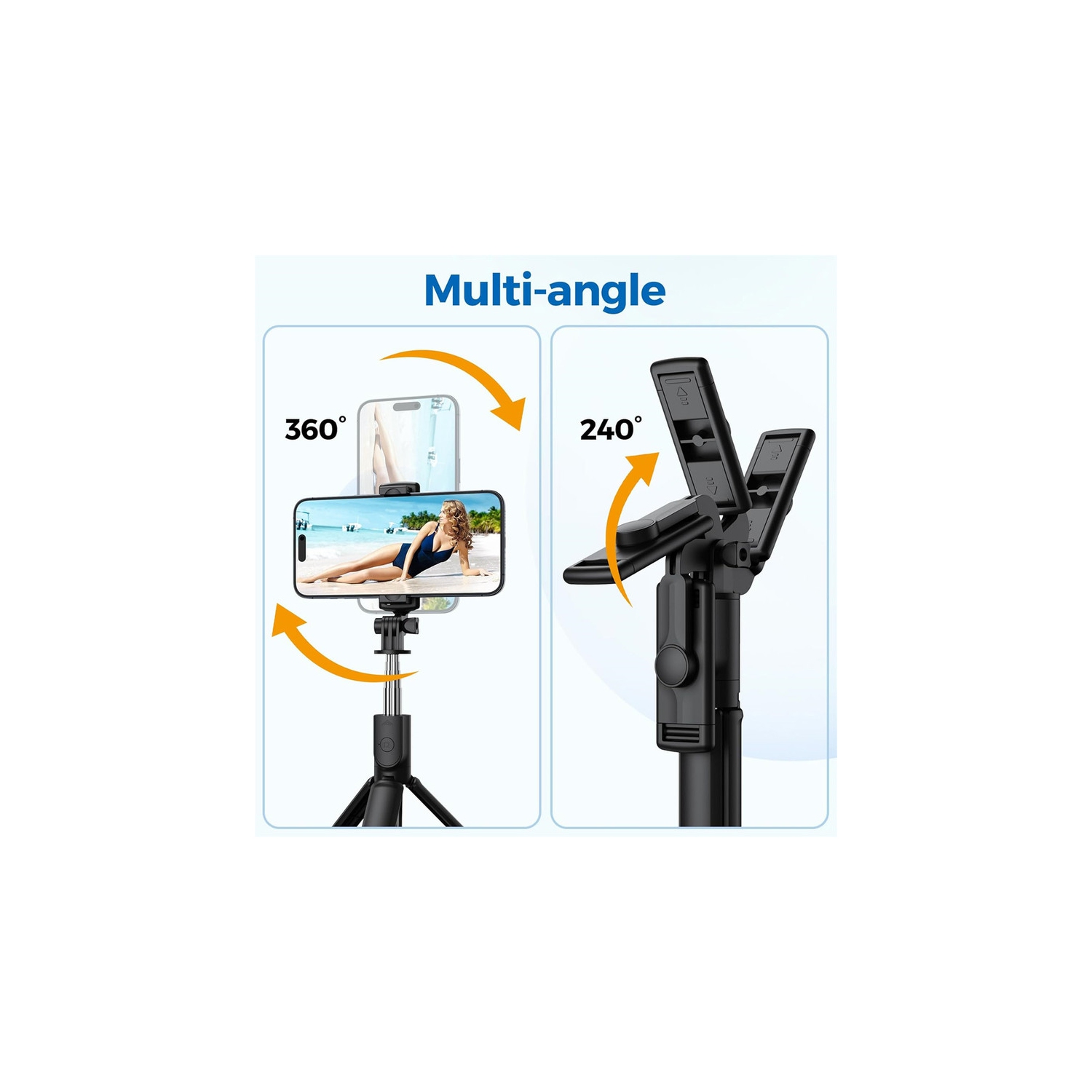 YOULIGHTS Selfie Stick Tripod, Retractable Selfie Stick Tripod with Wireless Remote Control, for Photograph, Live Streaming, Video, Compatible with