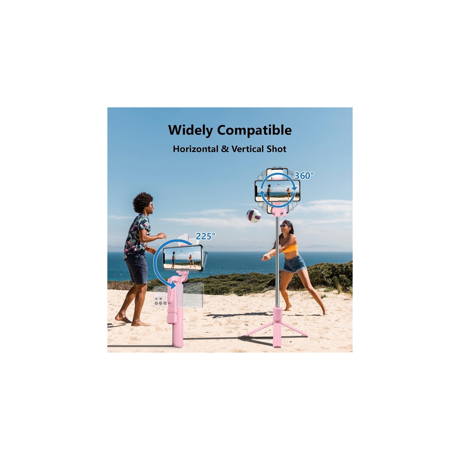 YOULIGHTS Selfie Stick Tripod, 40in Retractable Phone Tripod with Wireless Remote Control & Light, Portable Selfie Stick Tripod for Photograph, Video