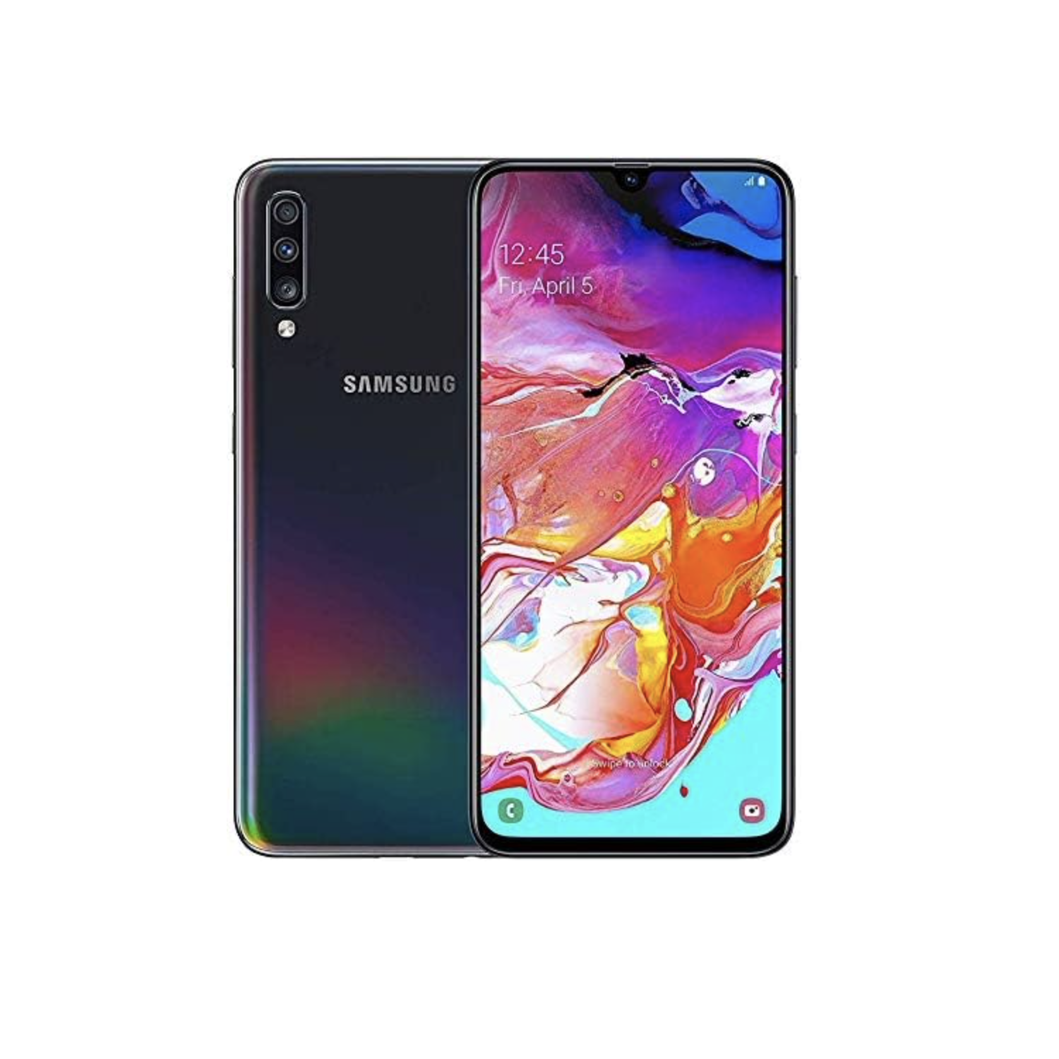 Refurbished (Excellent) - Samsung Galaxy A70 128GB (Canadian Model) SM-A705W 6.7" Screen - Unlocked - Black - NFC Included