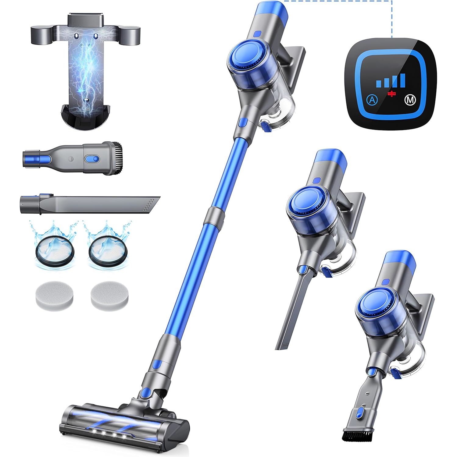 Refurbished – Buture VC50 Blue Lightweight Cordless Vacuum 450W 33KPA for Home