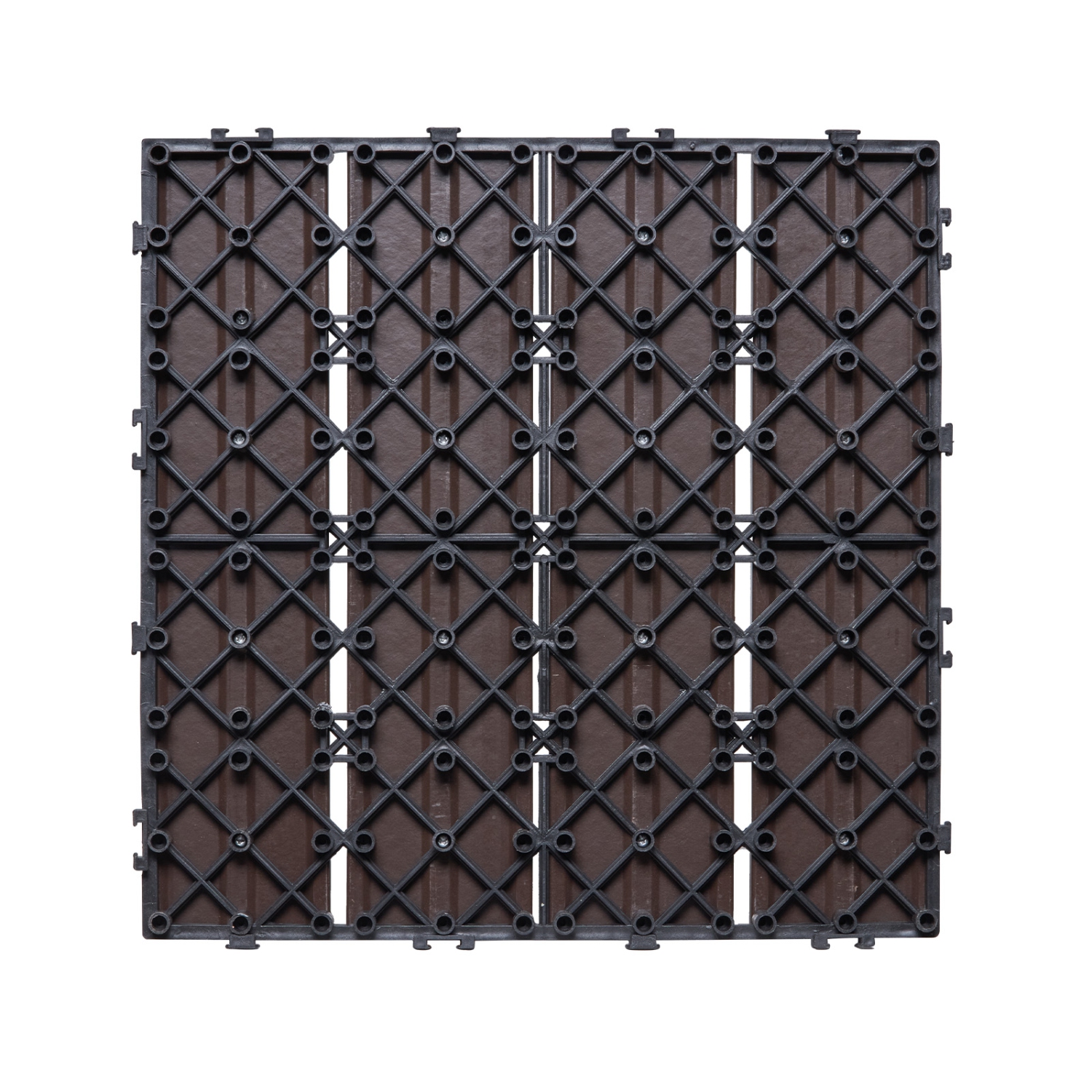Ensemble de 10 tuiles de terrasse emboîtables en plastique VEVOR, plancher extérieur étanche 10&nbsp;pi² 12 x 12&nbsp;po toutes saisons, carreaux de