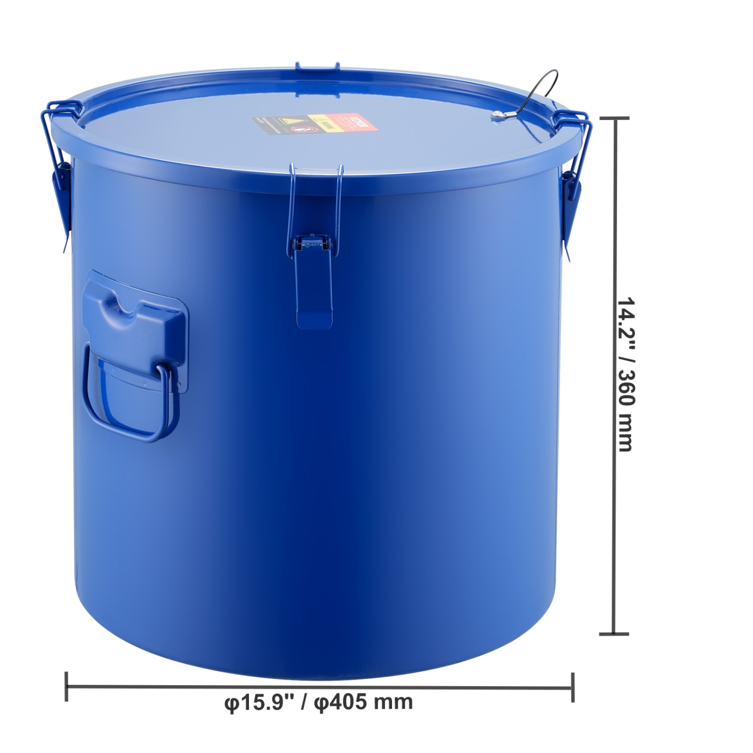 VEVOR Fryer Grease Bucket, 8 Gal Oil Disposal Caddy Carbon Steel Fryer Oil Bucket with Rust-Proof Coating, Oil Transport Container with Lid, Lock