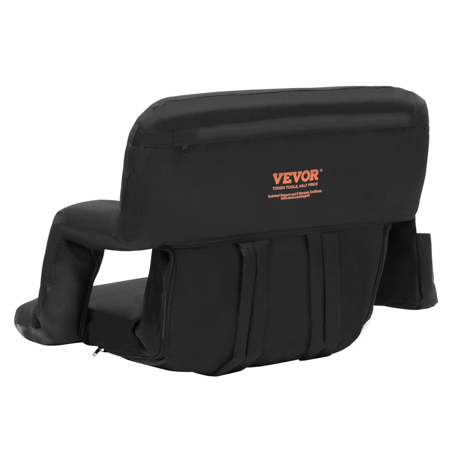 VEVOR Stadium Seat with Back Support, Wide Bleacher Seat Back, Folding Padded Cushion Stadium Chair, Portable Reclining Chair with Hook Pocket