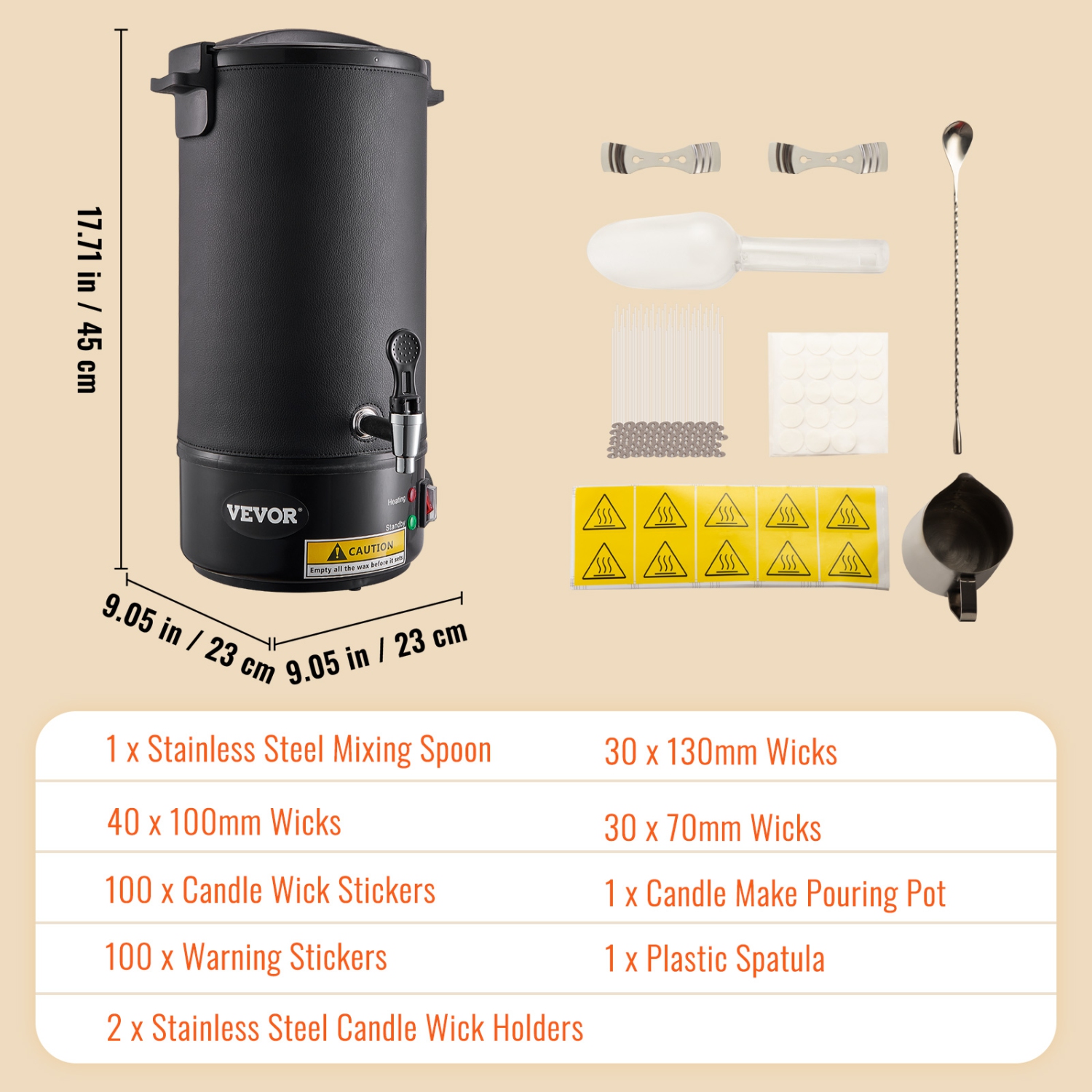 VEVOR 10 L Wax Melter for Candle Making, Electric Wax Melting Pot,with Pour Spout and 9-level Temp Control,Easy Clean for Candle Soap Cream Beauty