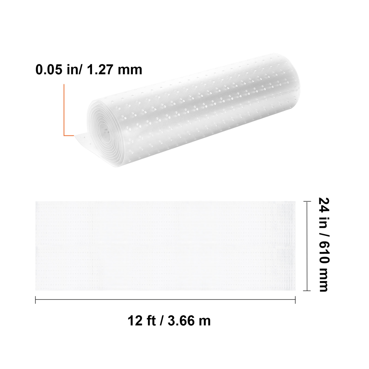 VEVOR 24" x 12' Carpet Protector for Pets, PVC Scratch-Proof Cat Carpet Protector for Doorway, Anti-Slip Cat Scratch Protector Mat, Easy to Cut