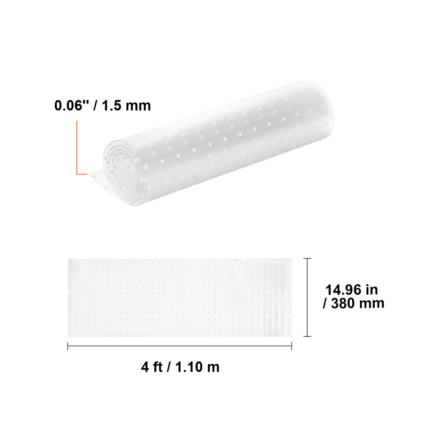 VEVOR 15" x 4' Carpet Protector for Pets, PVC Scratch-Proof Cat Carpet Protector for Doorway, Anti-Slip Cat Scratch Protector Mat, Easy to Cut