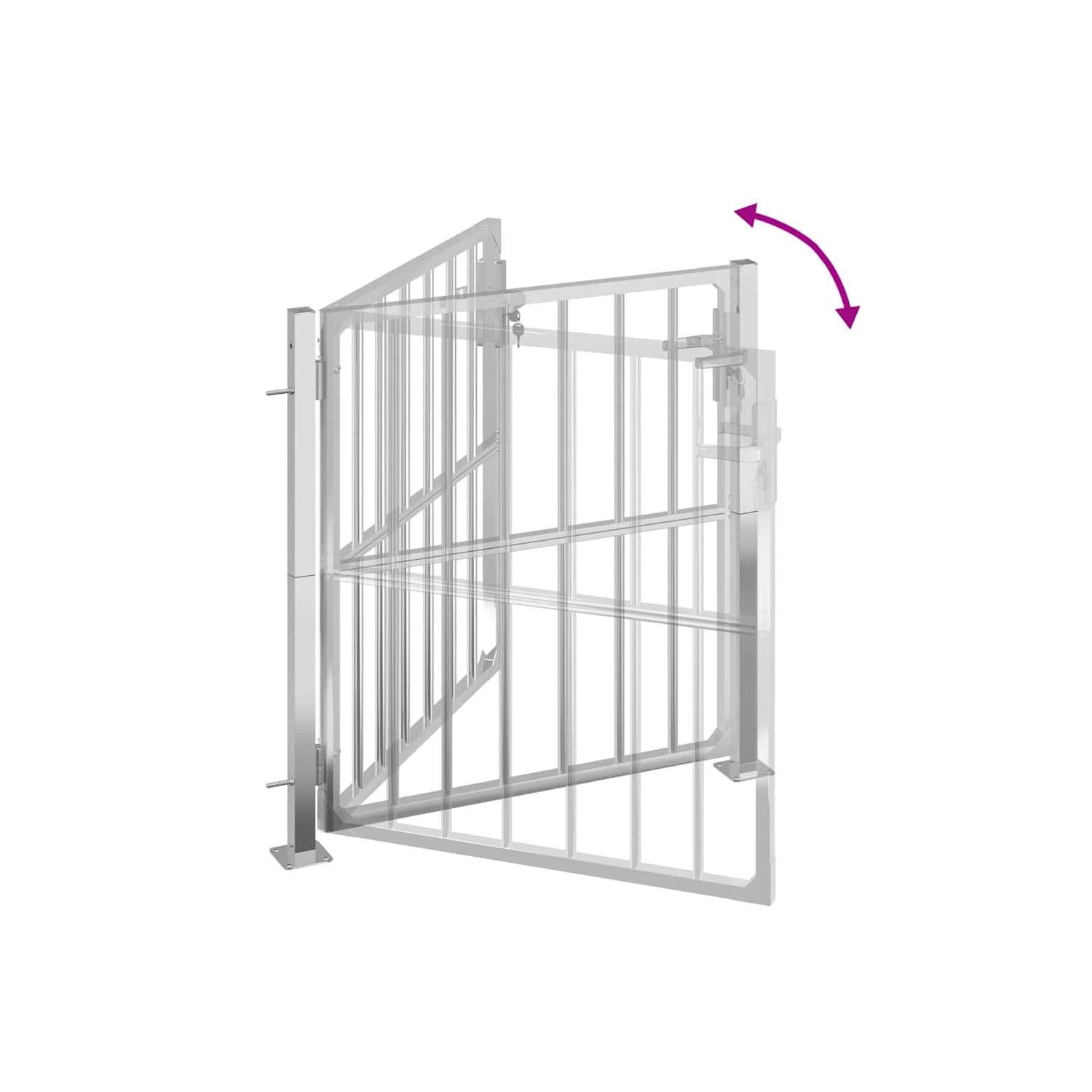 vidaXL Garden Gate 100x95 cm Stainless Steel