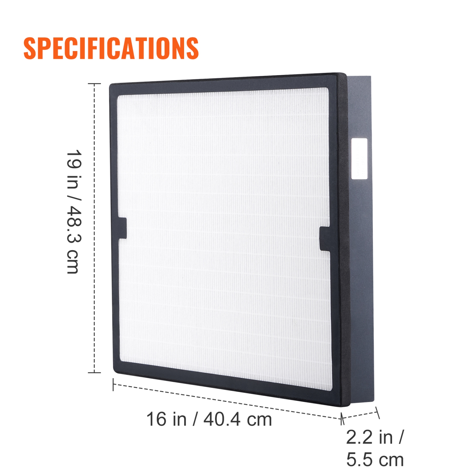 VEVOR 15.75'' x 15.75'' HEPA Air Filter, Air Filter Replacement, Stage 3 Filters Compatible with BlueDri & VEVOR Scrubber, Air Purifiers, Water