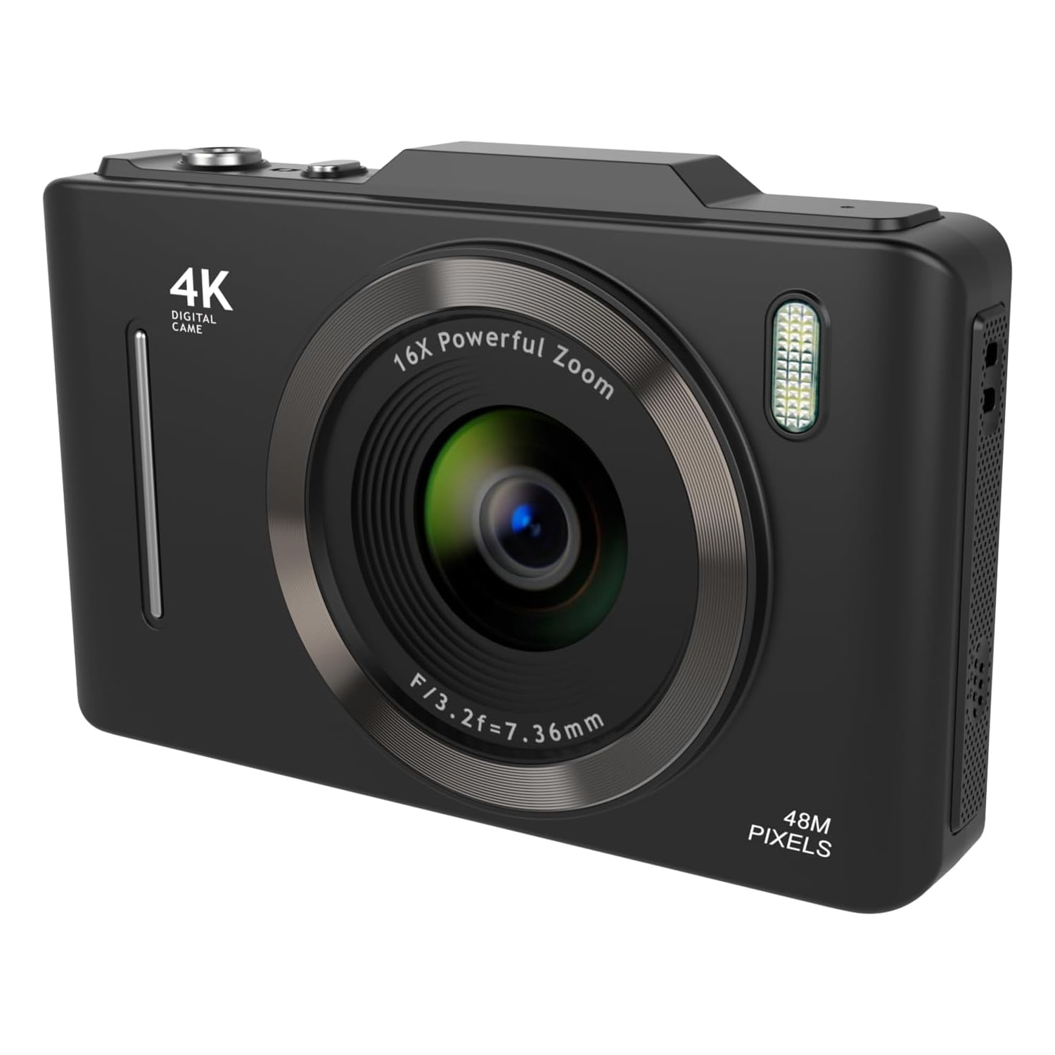 Black professional digital camera, 64GB memory card – 16x zoom, fill light, retro design, CCD digital camera, high-value zoom camera