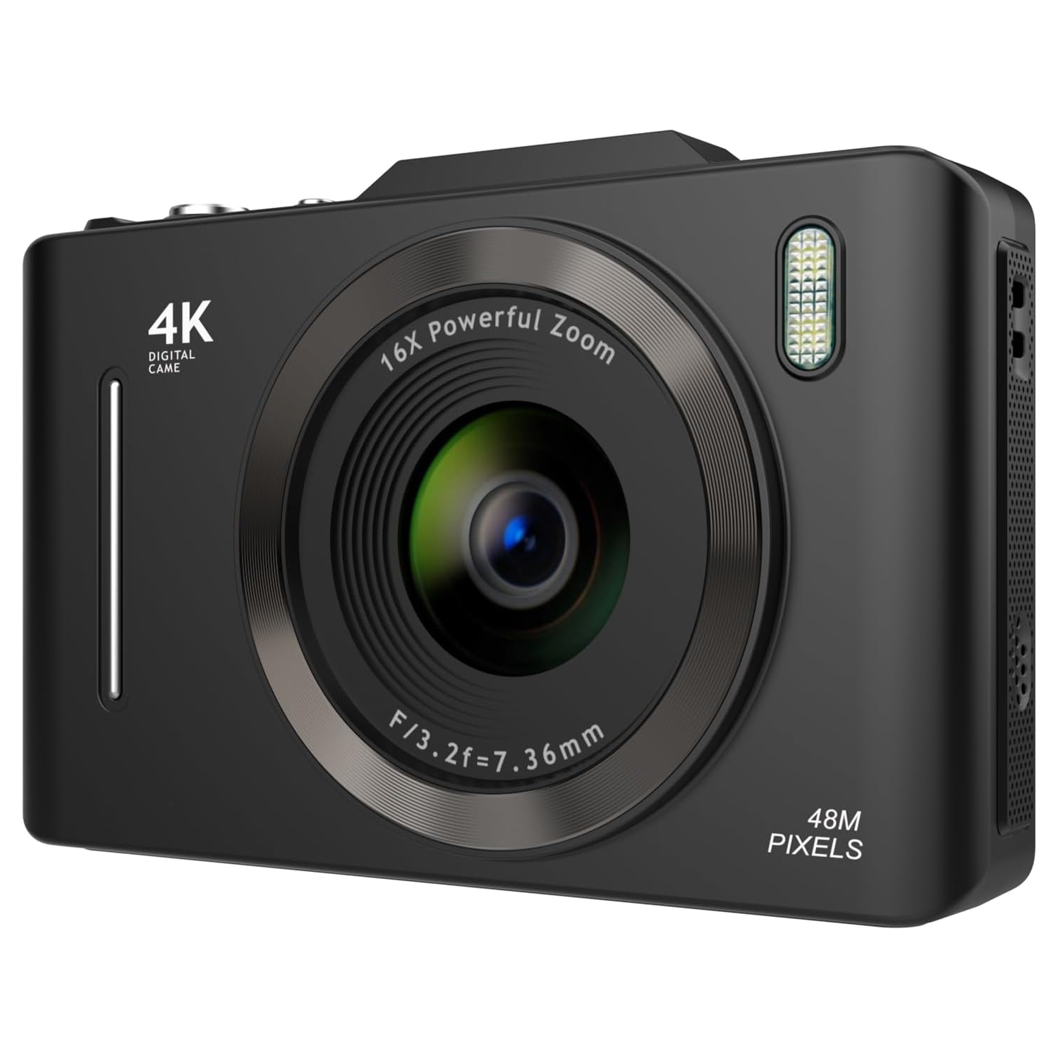 Black professional digital camera, 64GB memory card – 16x zoom, fill light, retro design, CCD digital camera, high-value zoom camera