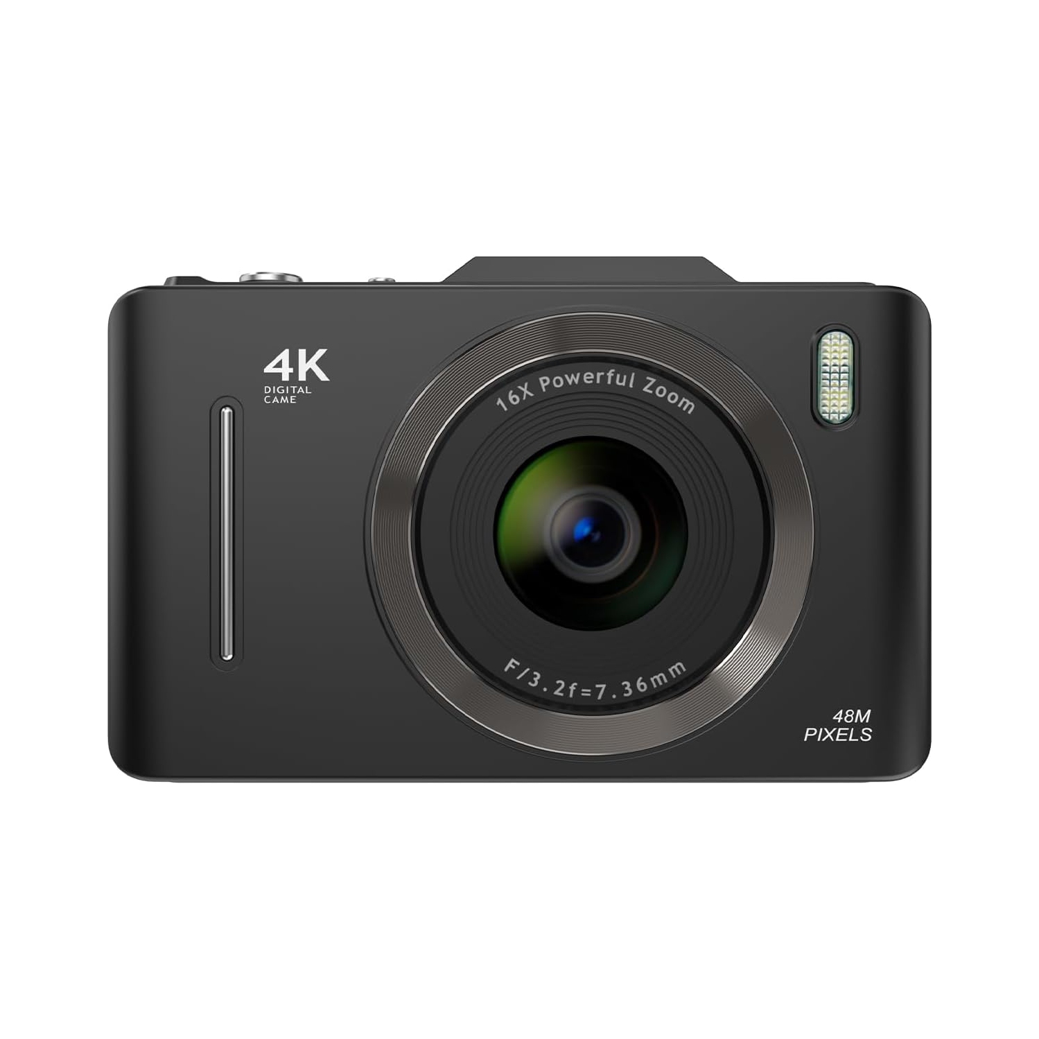 Black professional digital camera, 64GB memory card – 16x zoom, fill light, retro design, CCD digital camera, high-value zoom camera