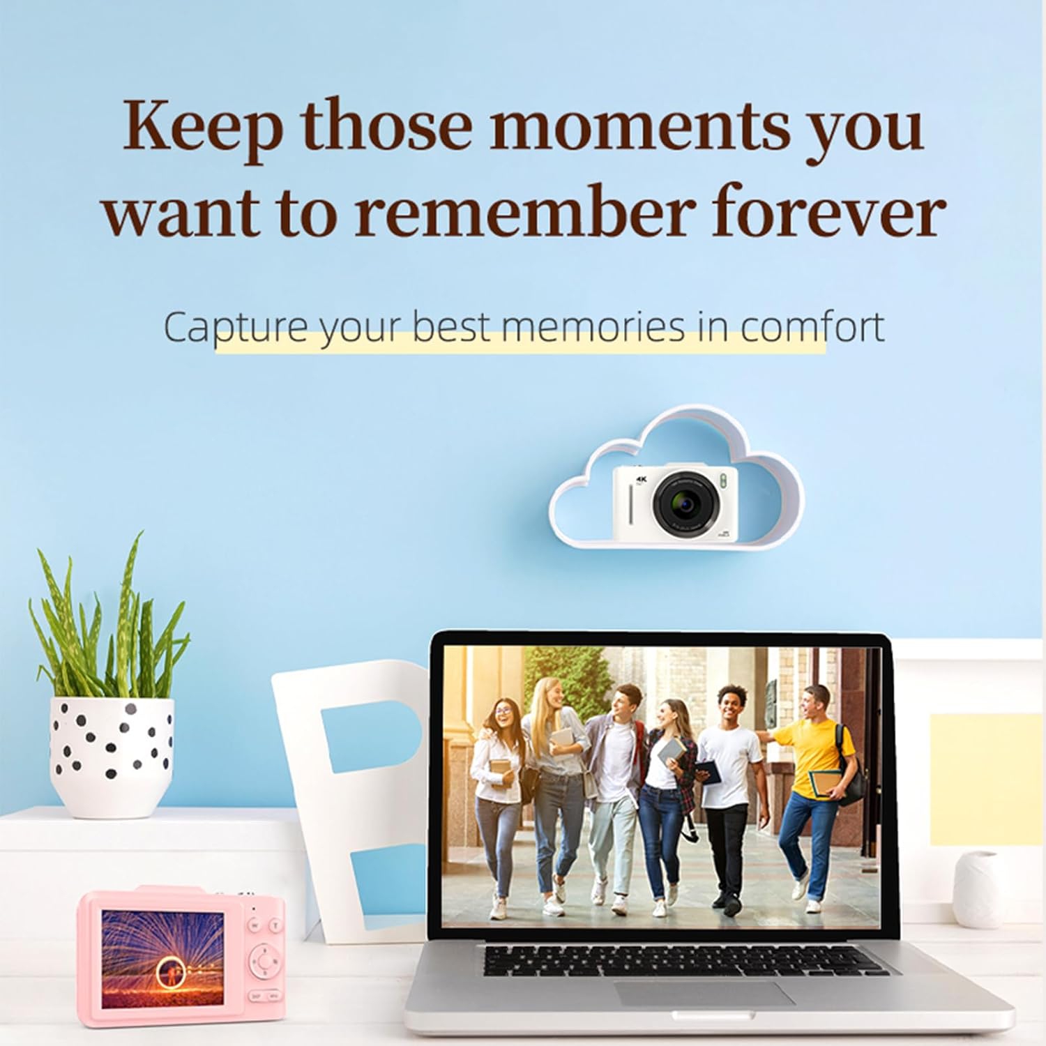 Black professional digital camera, 64GB memory card – 16x zoom, fill light, retro design, CCD digital camera, high-value zoom camera