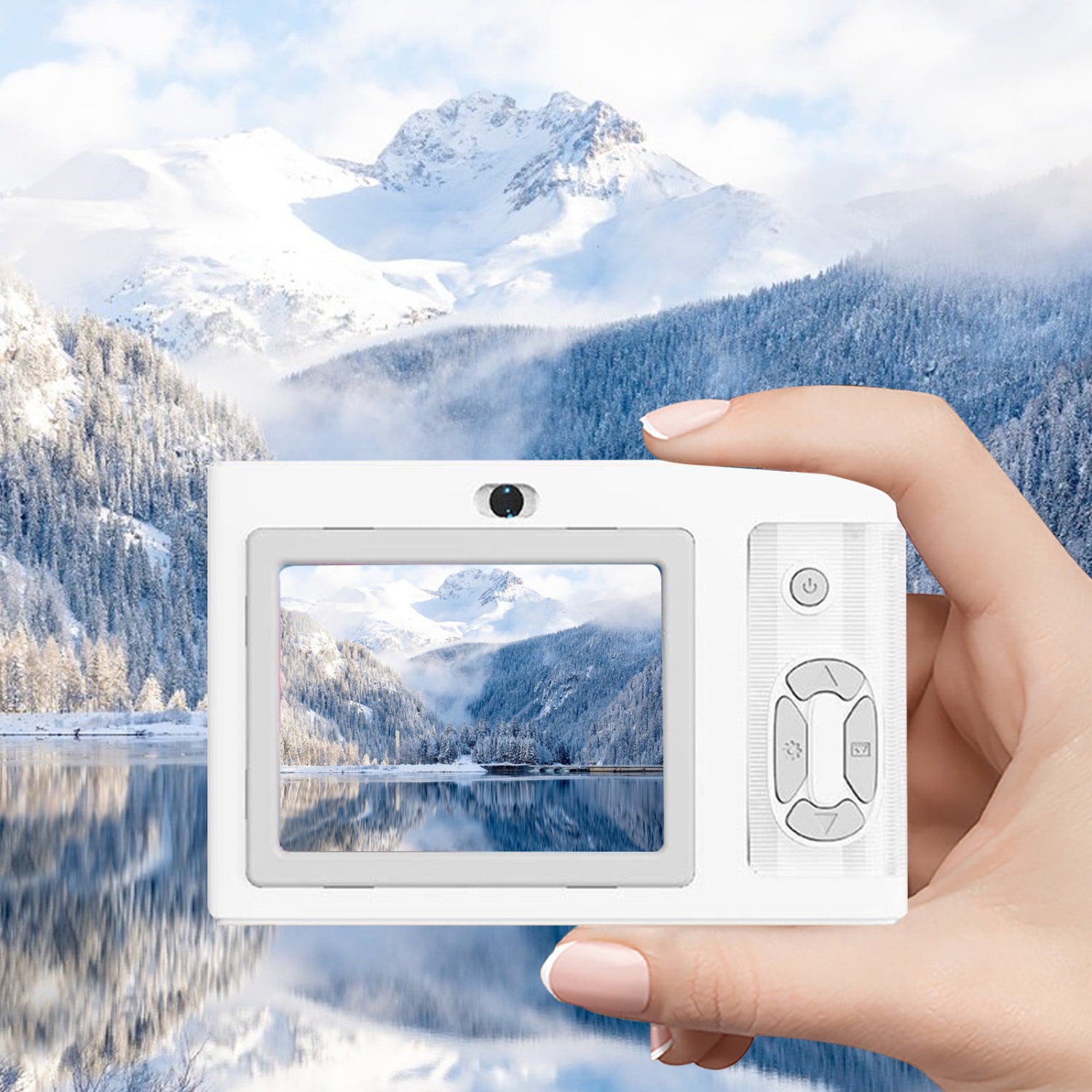 [Silver] HD CCD digital camera for students, anti-shake, compact and portable, retro travel camera card 32G memory card