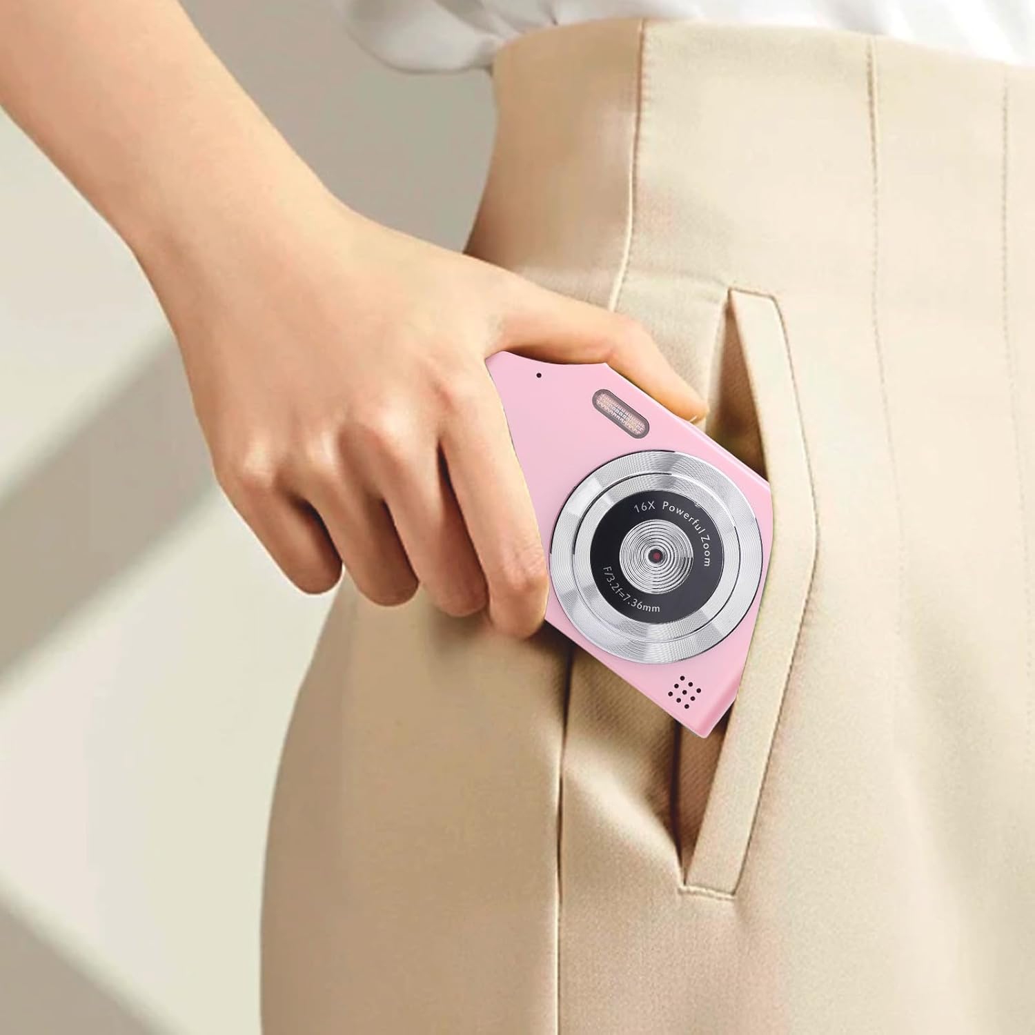 Compact Vintage CCD Pink UHD Retro Camera, 64GB Memory + Card Reader – 48MP Photo Shooting, Time-lapse Photography