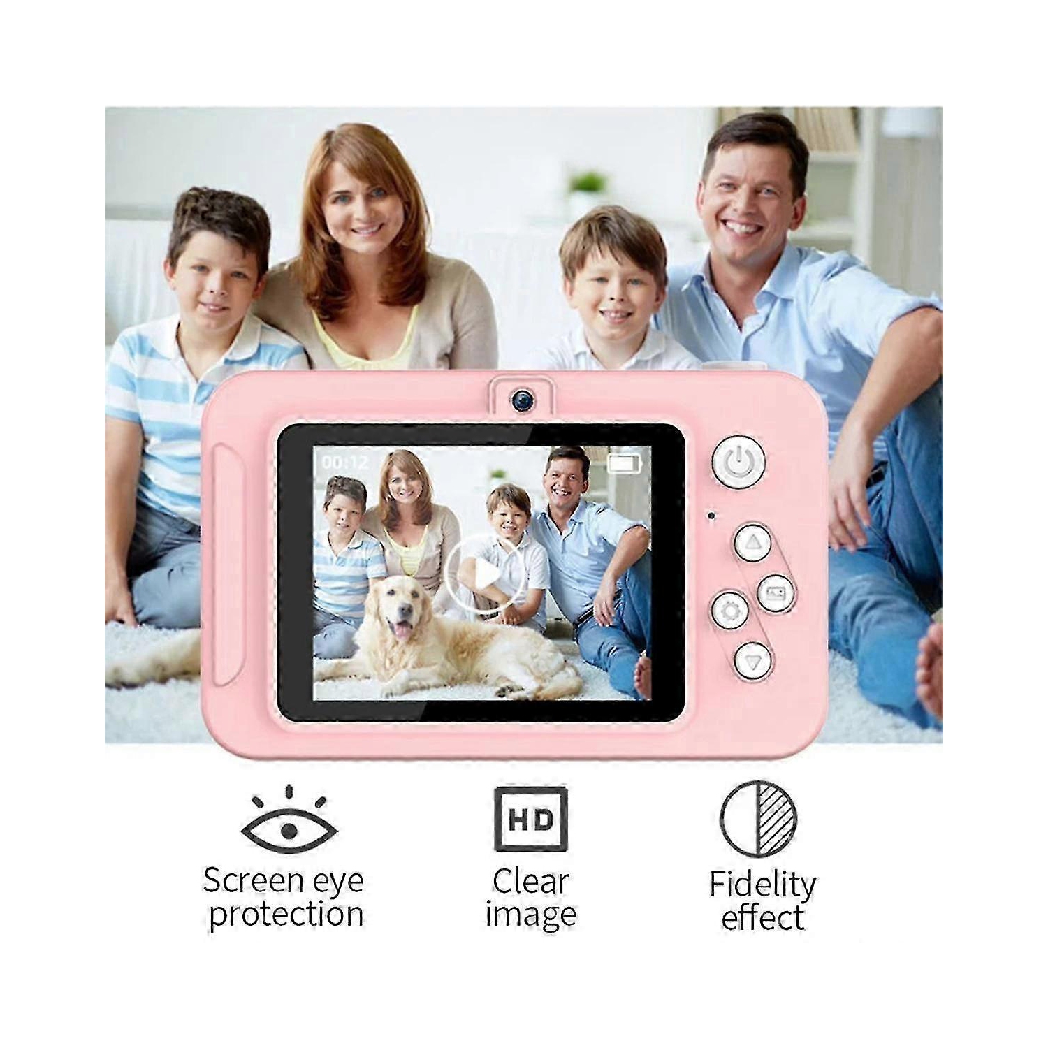 Pink 40-megapixel HD digital camera - 1080P video recording, 8x zoom, auto focus, compact design, retro camera portable CCD card machine mini