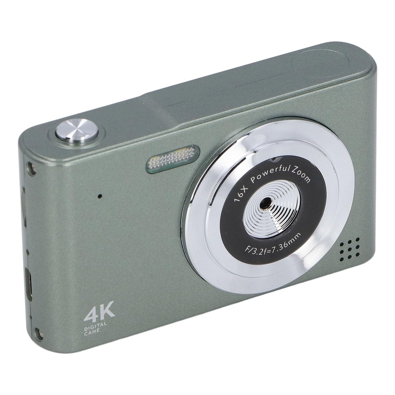 Green 4K 48MP HD Retro Digital Camera – 16x zoom, 2.4" HD screen, CCD image stabilization