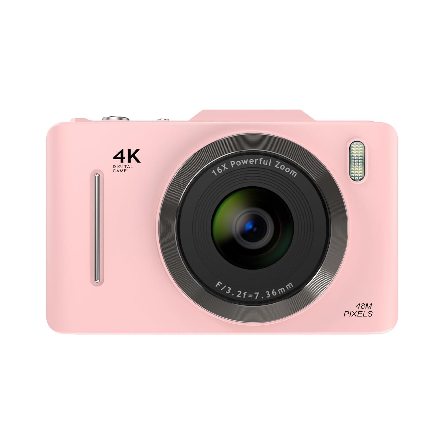 Pink HD digital camera (no card) – 48 megapixels, 1080P, five-axis image stabilization, macro mode, CCD digital camera, high-value zoom camera