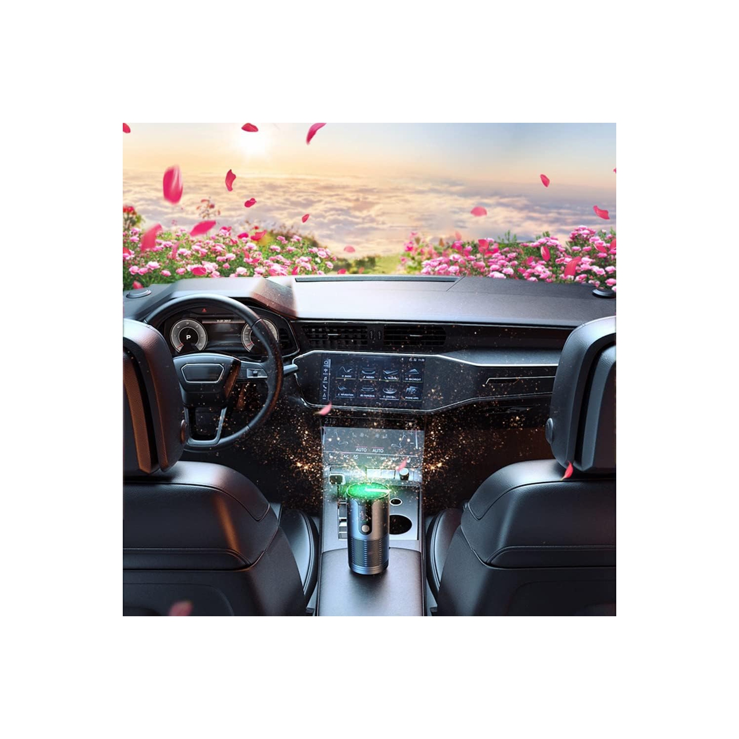 360° Car Air Purifier with HEPA Filter - 10m Negative Ion, 3 Speeds, Aromatherapy - Effectively removes odors, pollen and pet dander.