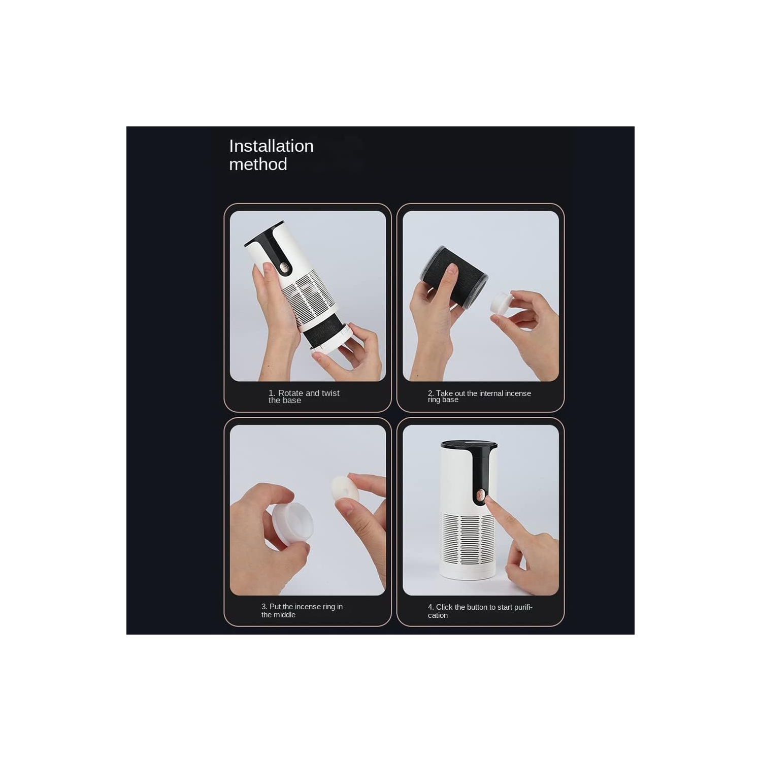 Car Air Purifier - Silent 3 Speeds, with Color Indicator, Removes 99% of Dust/Smoke/PM2.5.