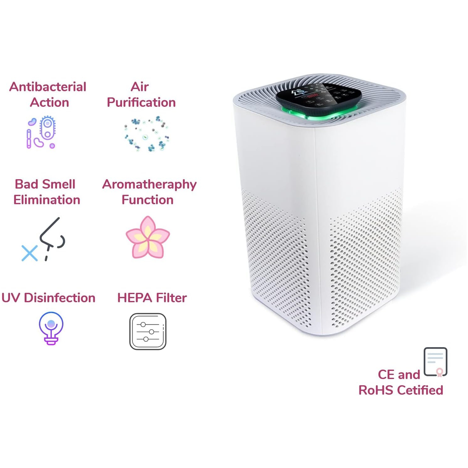 Home Air Purifier for Allergies and Pets, Bedroom Hepa Air Filter, Quiet Sleep Mode, Ultra Quiet Air Purifier, Removes Dust and Pet Dander