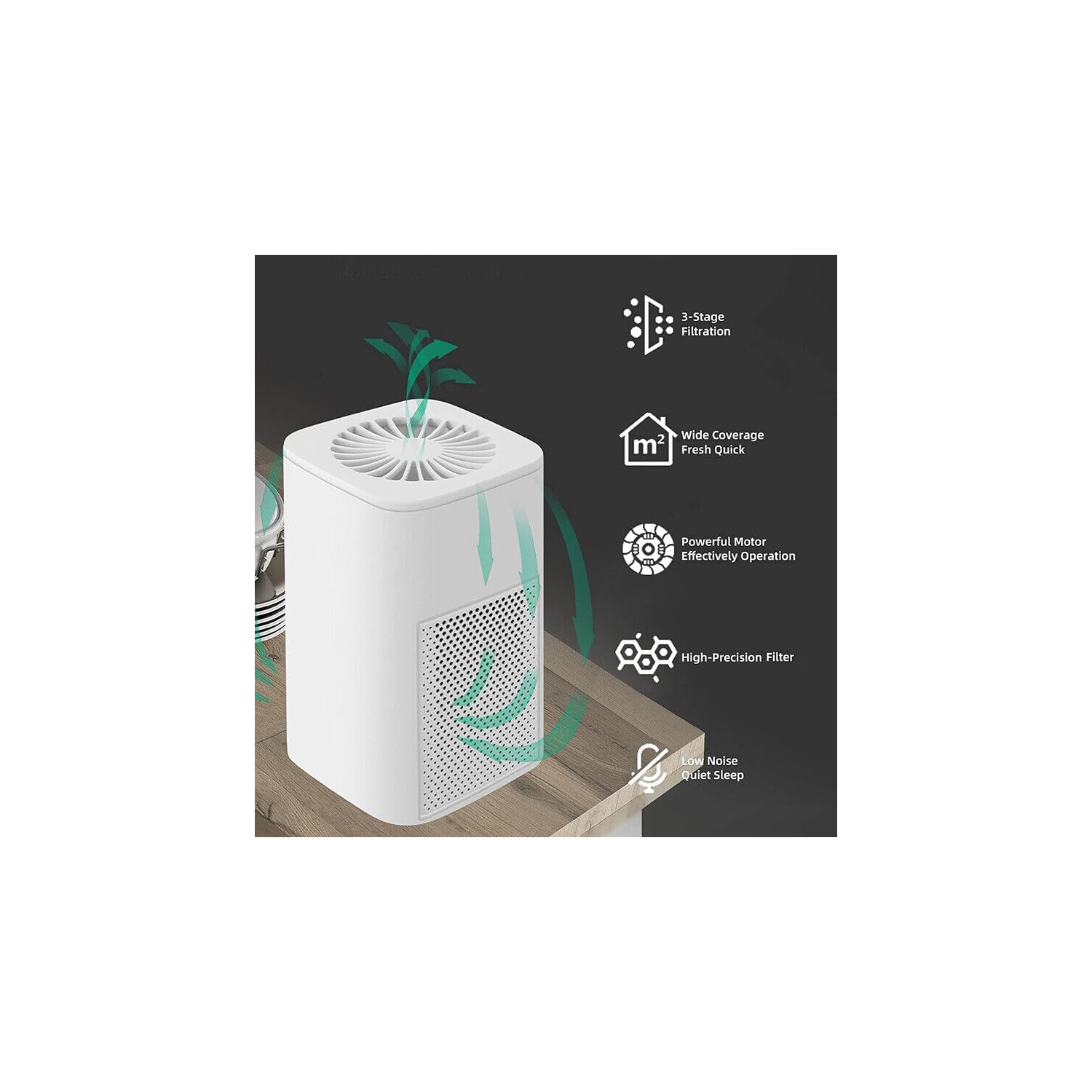 Purificateur d'air de bureau, élimine la fumée et les odeurs, convient aux petites chambres, élimine le formaldéhyde, purificateur d'air silencieux,