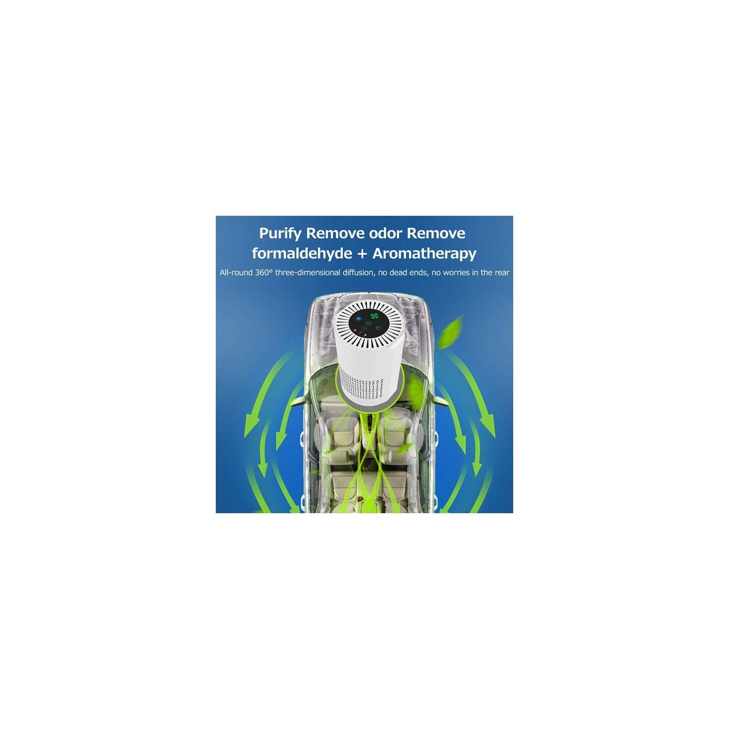 Desktop air purifier home bedroom pet deodorizer indoor car disinfection negative ion air purifier mini 100 mg/hour 360° negative ion damage