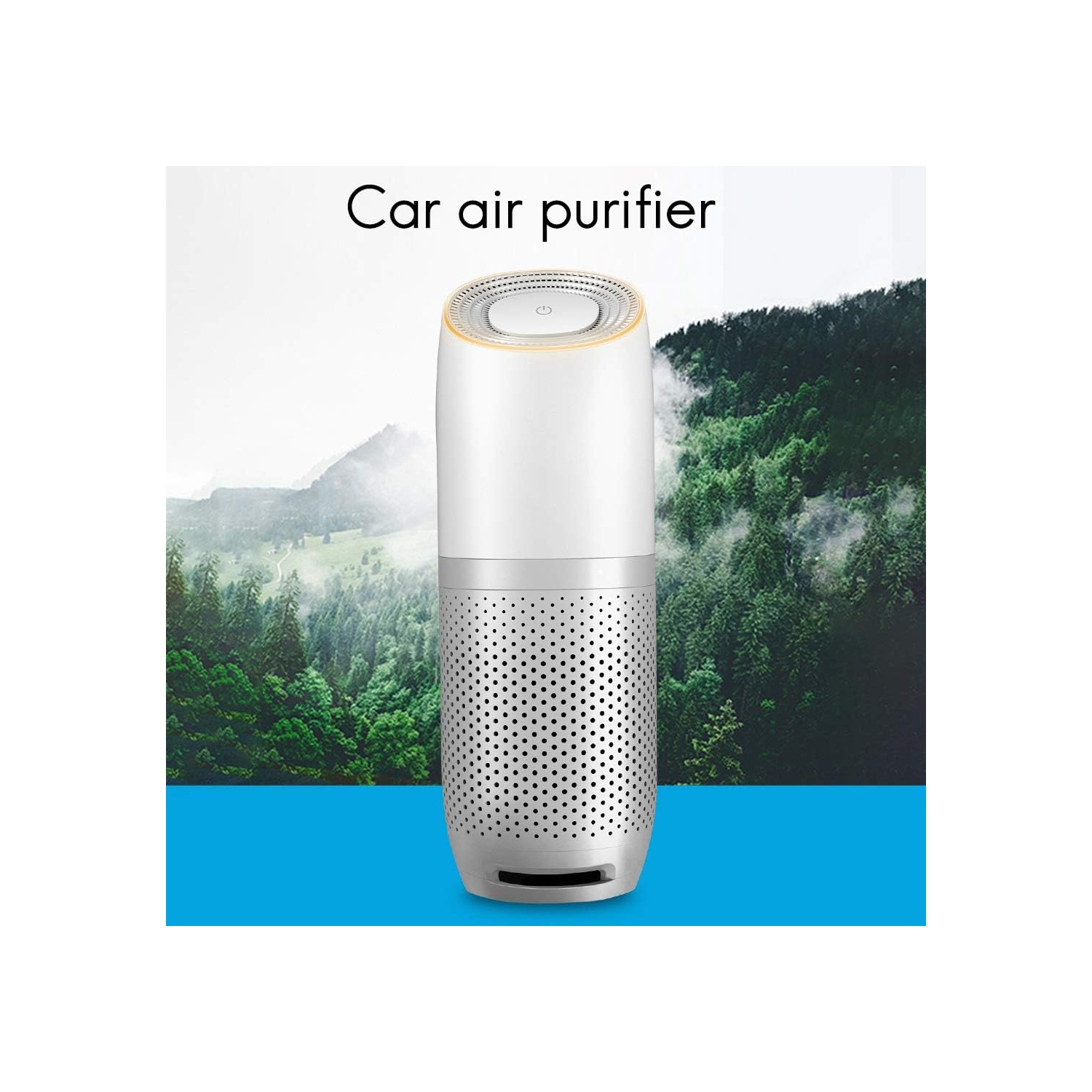 360° Car Air Purifier with HEPA Filter - Automatic start, three wind speeds, cup holder design - Effectively removes smoke, odors, dust and