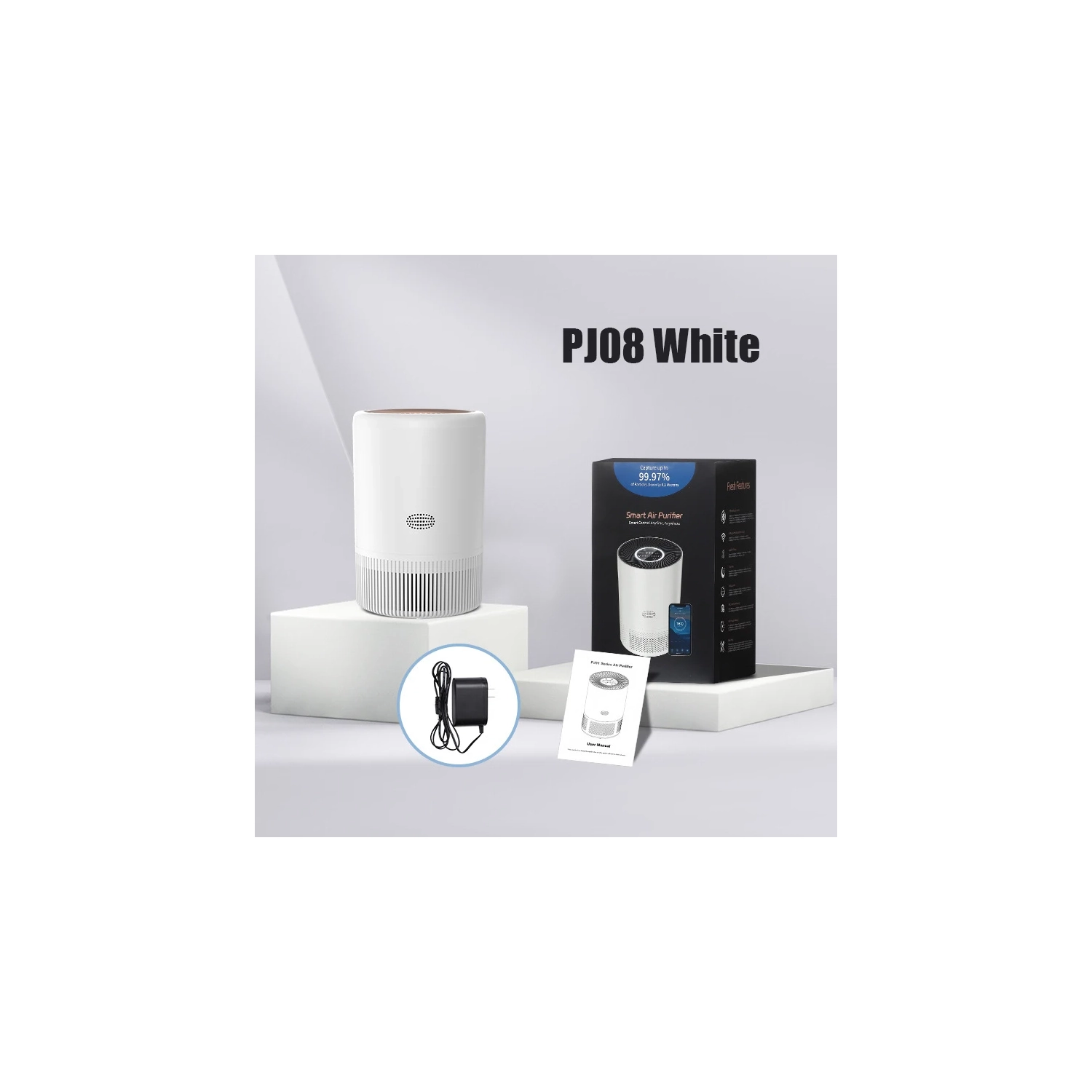 Ultra Quiet Air Purifier – Removes Bacteria, Viruses and Odors – Sleep Mode, Filter Reminder, Bedroom Friendly(white)