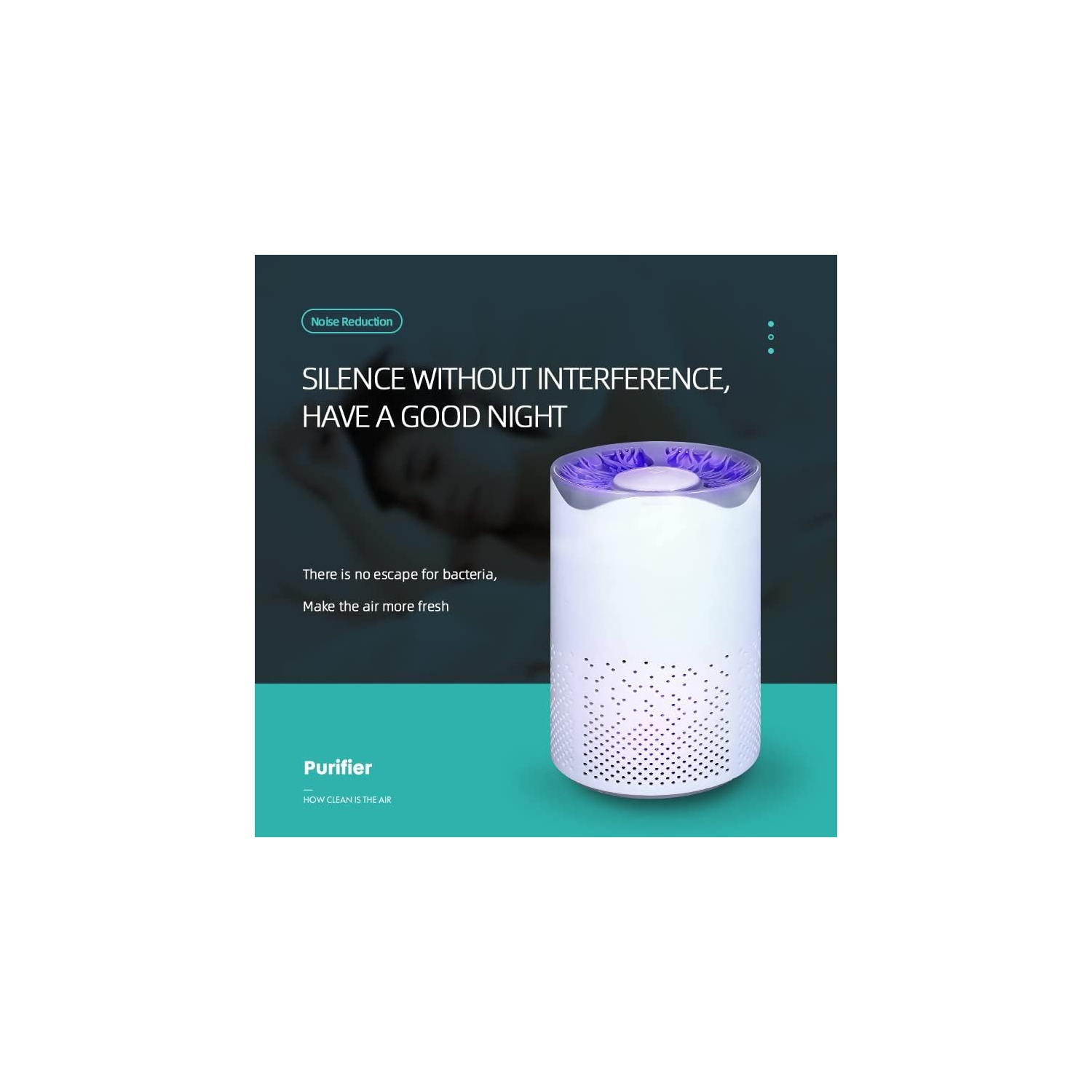 Mini air purifier, USB home air purifier for smoke, pet dander, odor, deodorization, suitable for office, desktop and bedroom