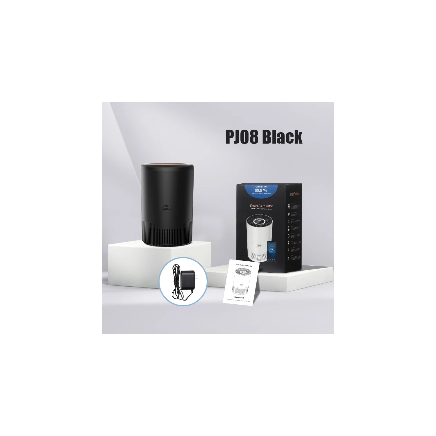 Purificateur d'air pour la maison – Filtration triple, PM2.5 et élimination des odeurs, application intelligente, mode automatique – Allergies et