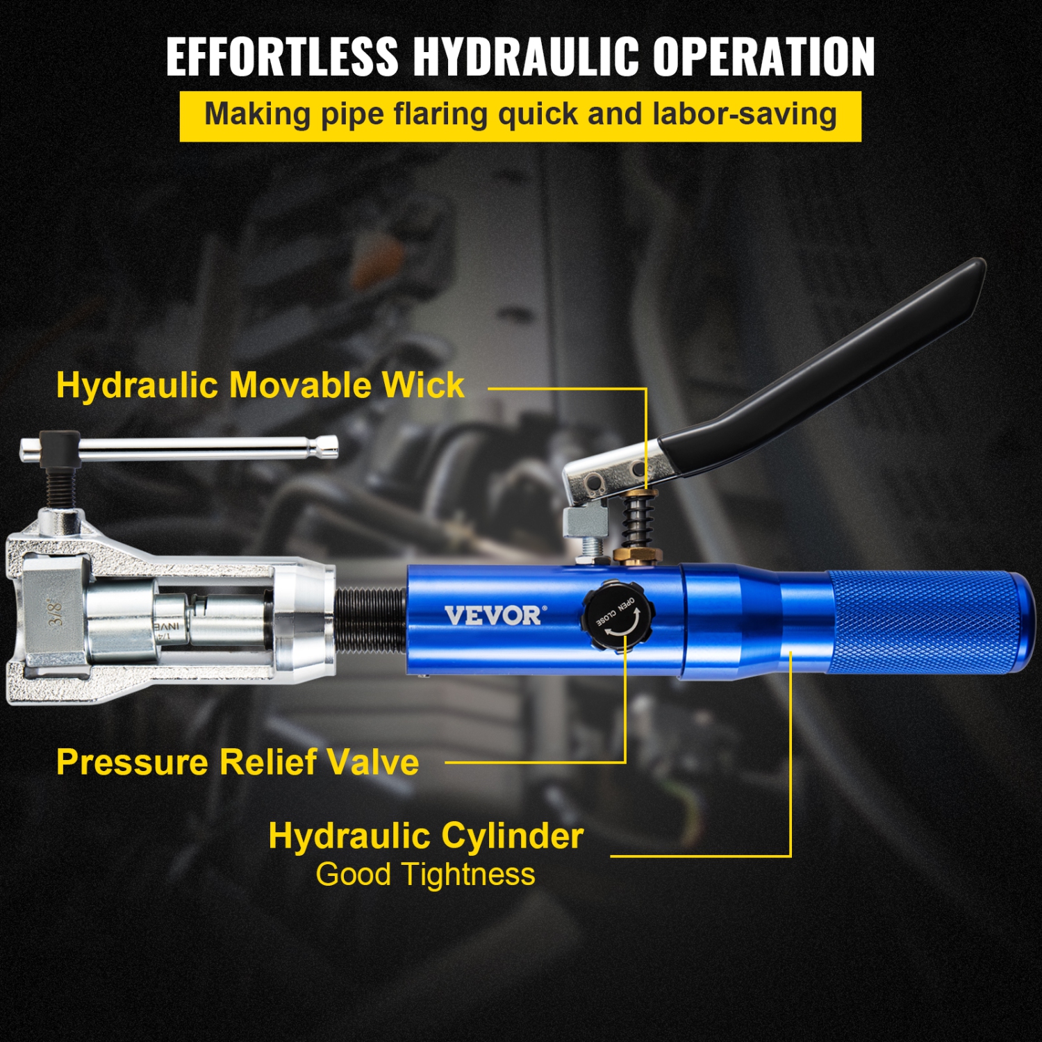 VEVOR 32 PCS Hydraulic Flaring Tool Kit, 45° Double Flaring Tool, Brake Repair Brake Flaring Tools for 3/16"-1/2", Brake Flare Tool with Tube Cutter