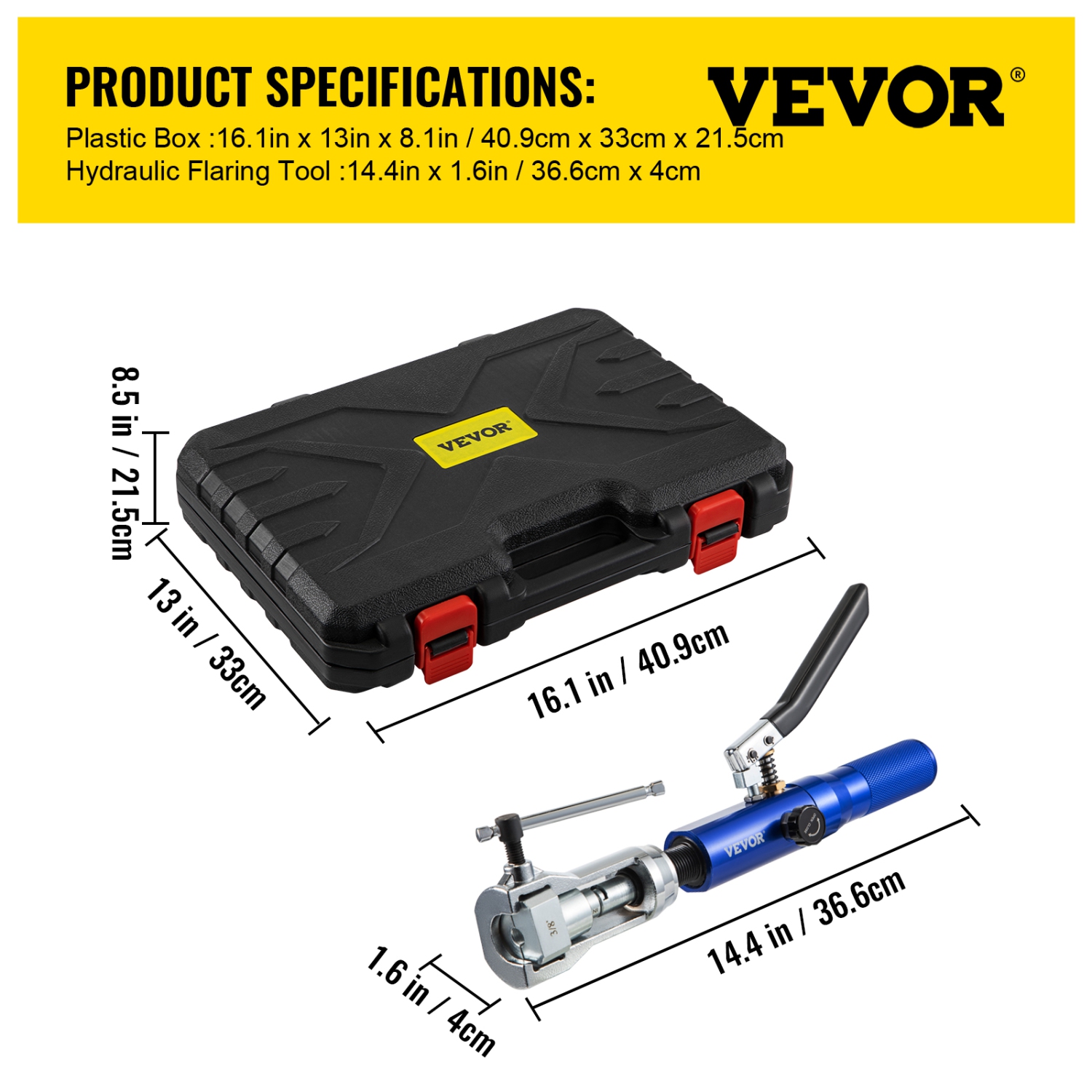 VEVOR 32 PCS Hydraulic Flaring Tool Kit, 45° Double Flaring Tool, Brake Repair Brake Flaring Tools for 3/16"-1/2", Brake Flare Tool with Tube Cutter