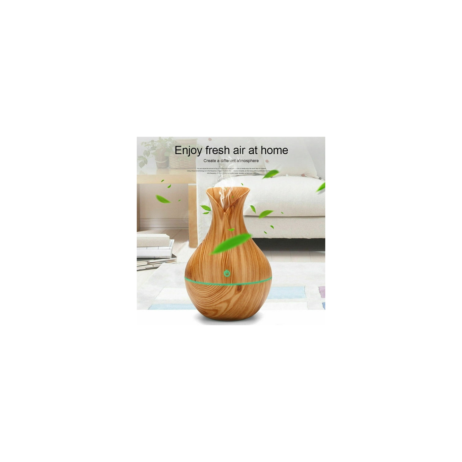 USB humidifier luminous household fog air humidifier wood grain air purifier suitable for home bedroom