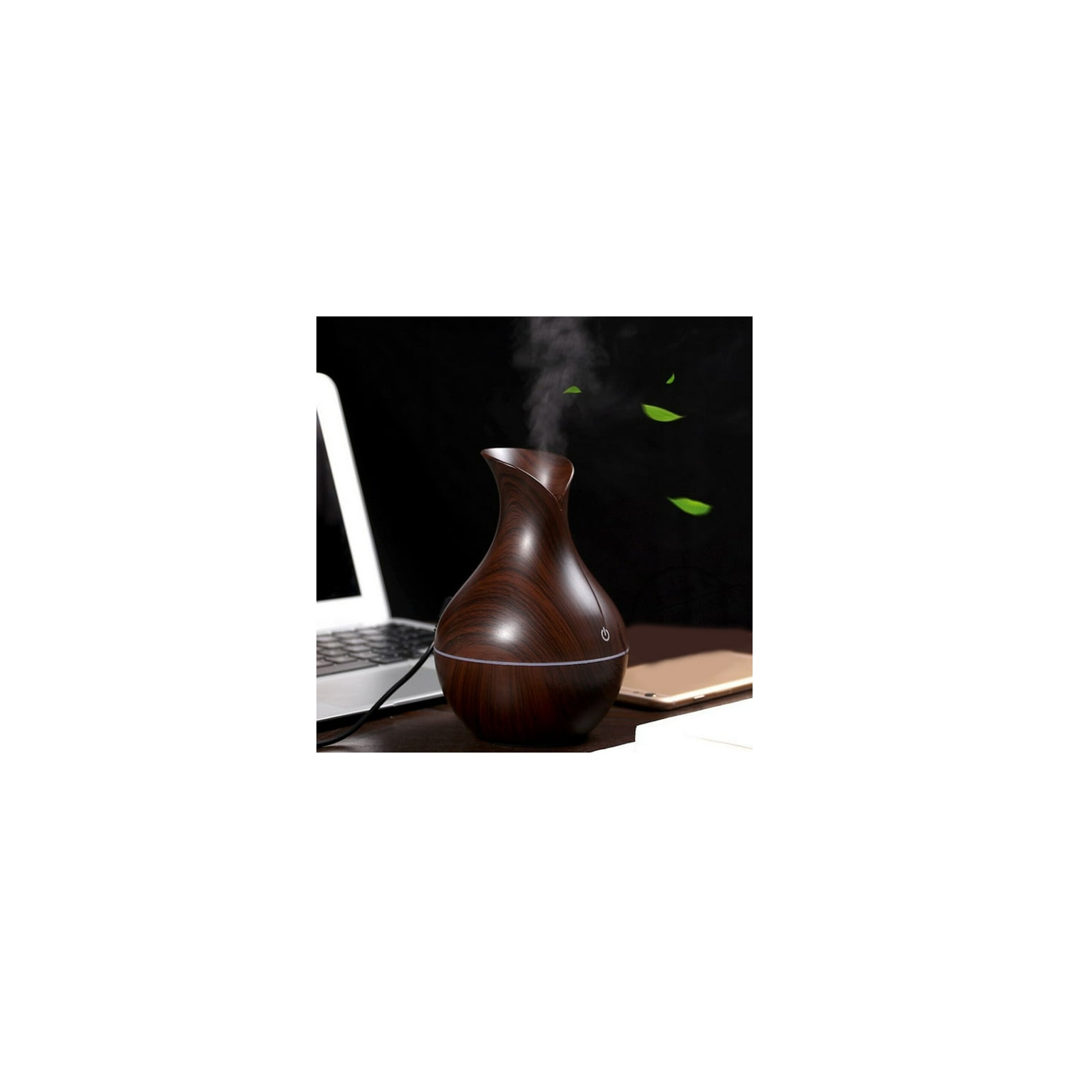 USB humidifier luminous household fog air humidifier wood grain air purifier suitable for home bedroom