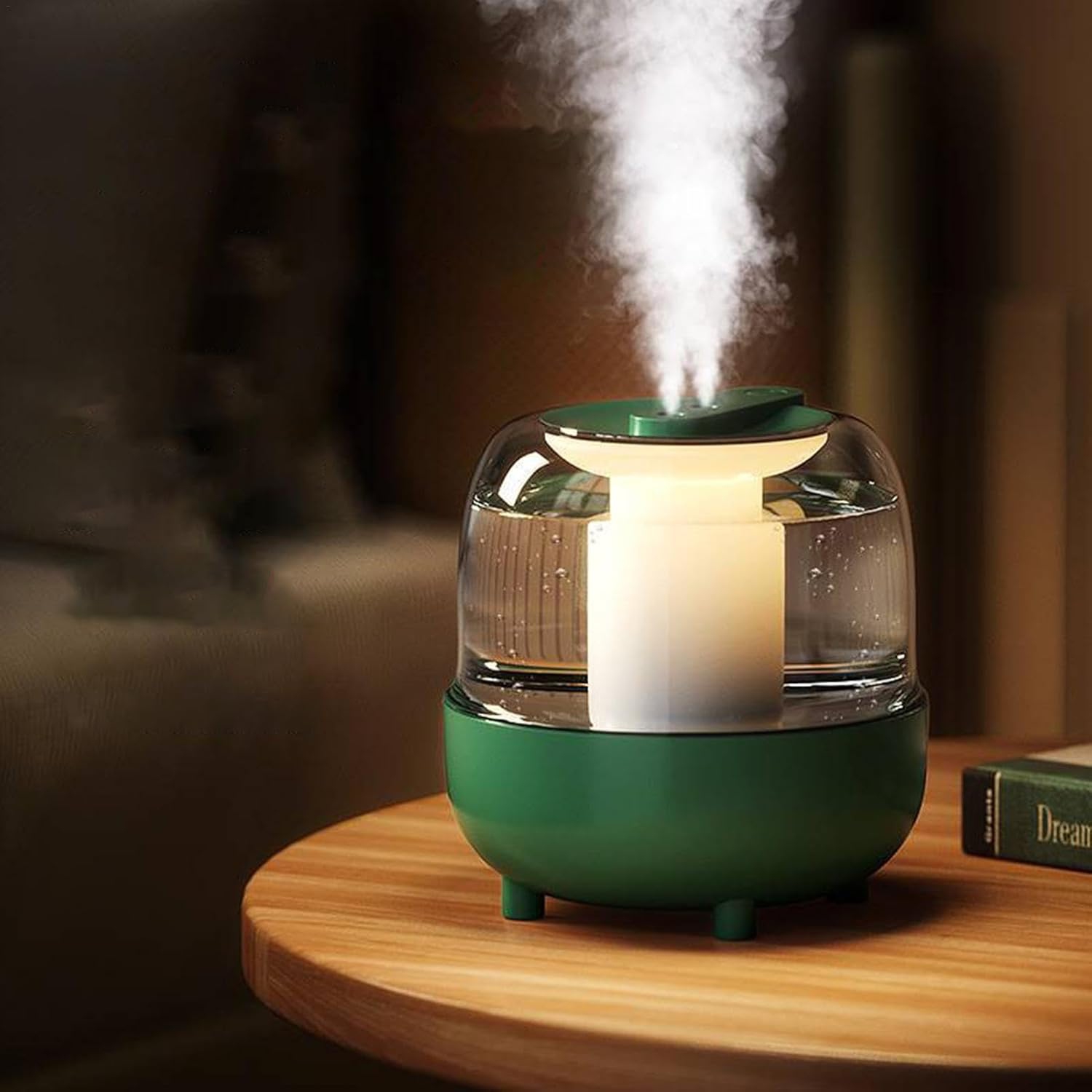 Wireless humidifier Desktop humidifier USB humidifier Bedroom humidifier with light 4L bedroom cool mist humidifier - green
