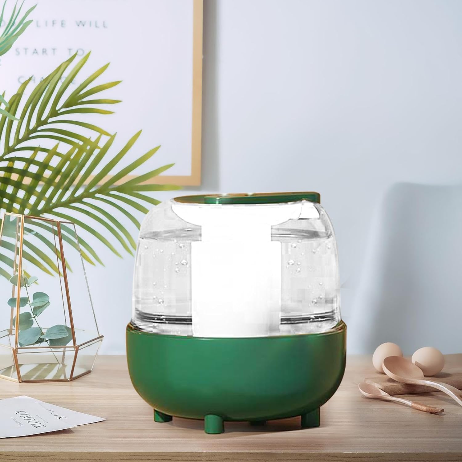Wireless humidifier Desktop humidifier USB humidifier Bedroom humidifier with light 4L bedroom cool mist humidifier - green