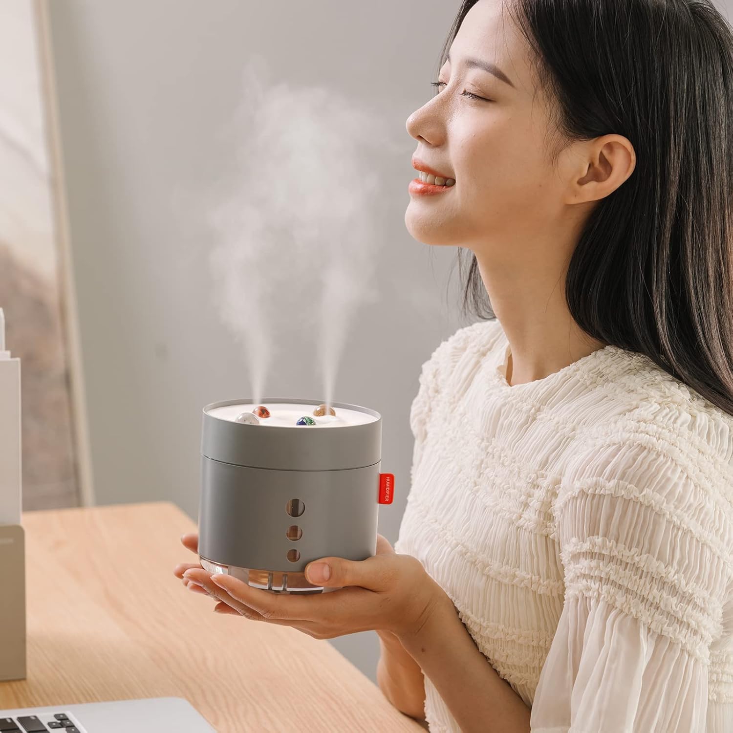 Xingchen Humidifier Double Spray Large Mist Desktop Snow Mountain Wireless Charging Small [Plug-in Type]