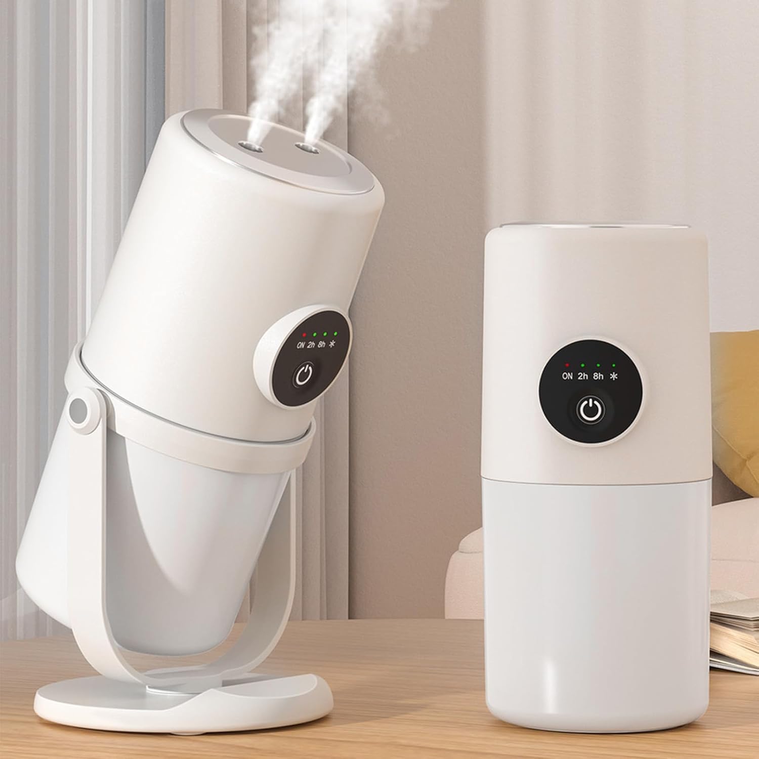 Humidificateur à vapeur froide, mini humidificateur portatif, silencieux rechargeable, facile à remplir, idéal pour le bureau à domicile