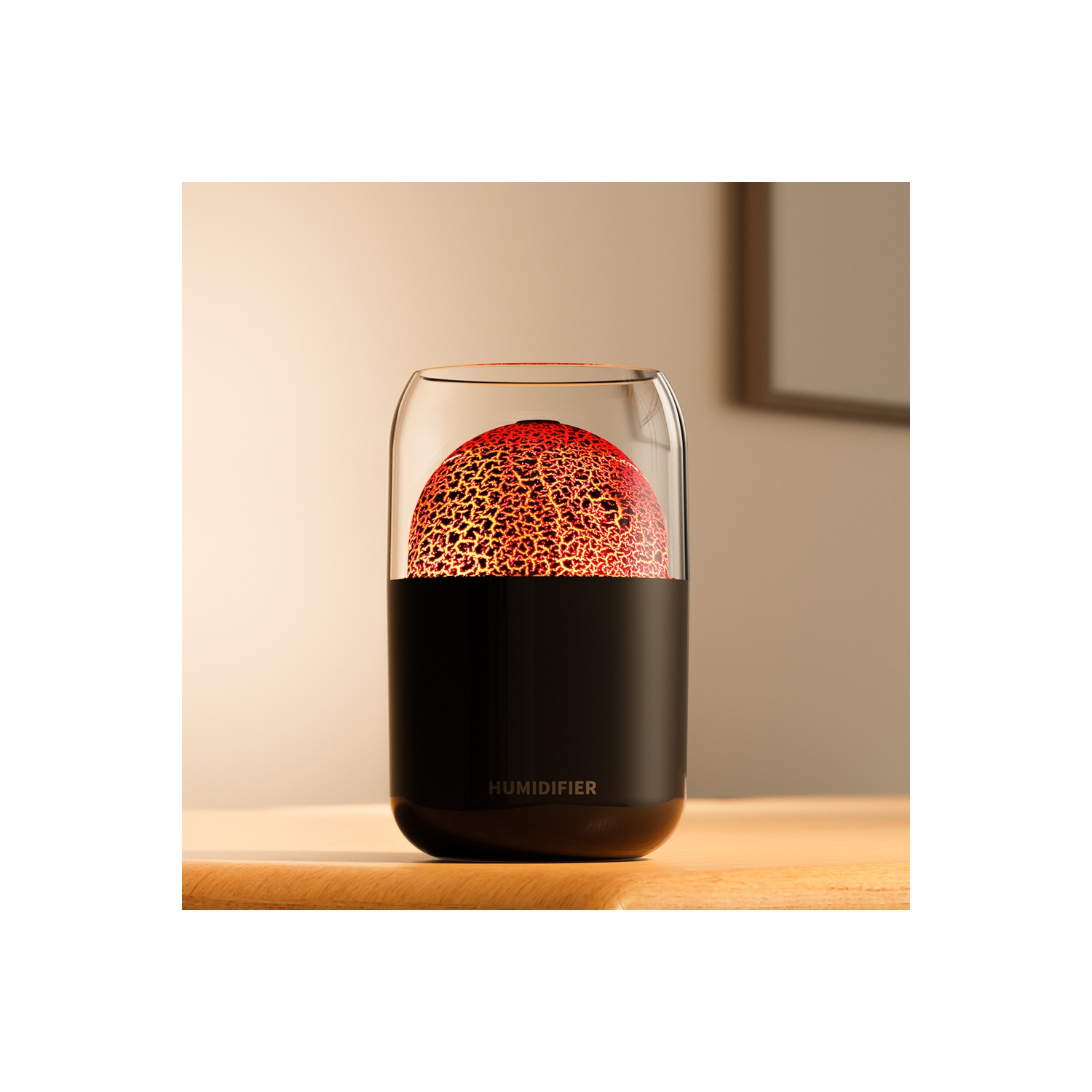 Mist humidifier, crack volcano humidifier usb silent large fog volume colorful atmosphere light home bedroom