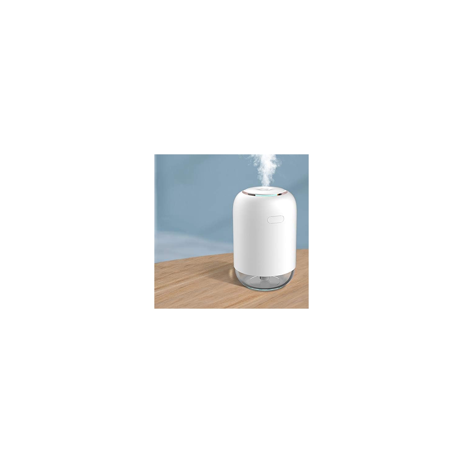 Mini Humidifier; Portable Small Cool Mist Humidifier; Super Beautiful USB Desktop with Night Light for Bedroom - White