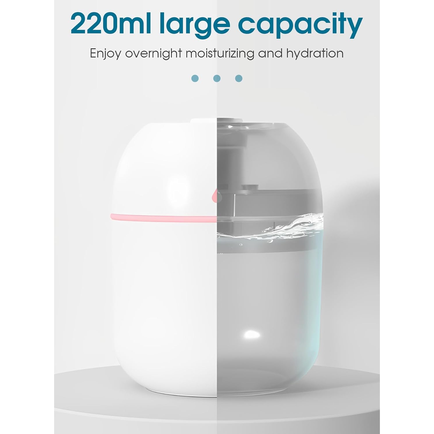 Mini humidificateur d'eau, petit diffuseur d'air de bureau portatif alimenté par USB avec veilleuse douce pour voiture, chambre, bureau